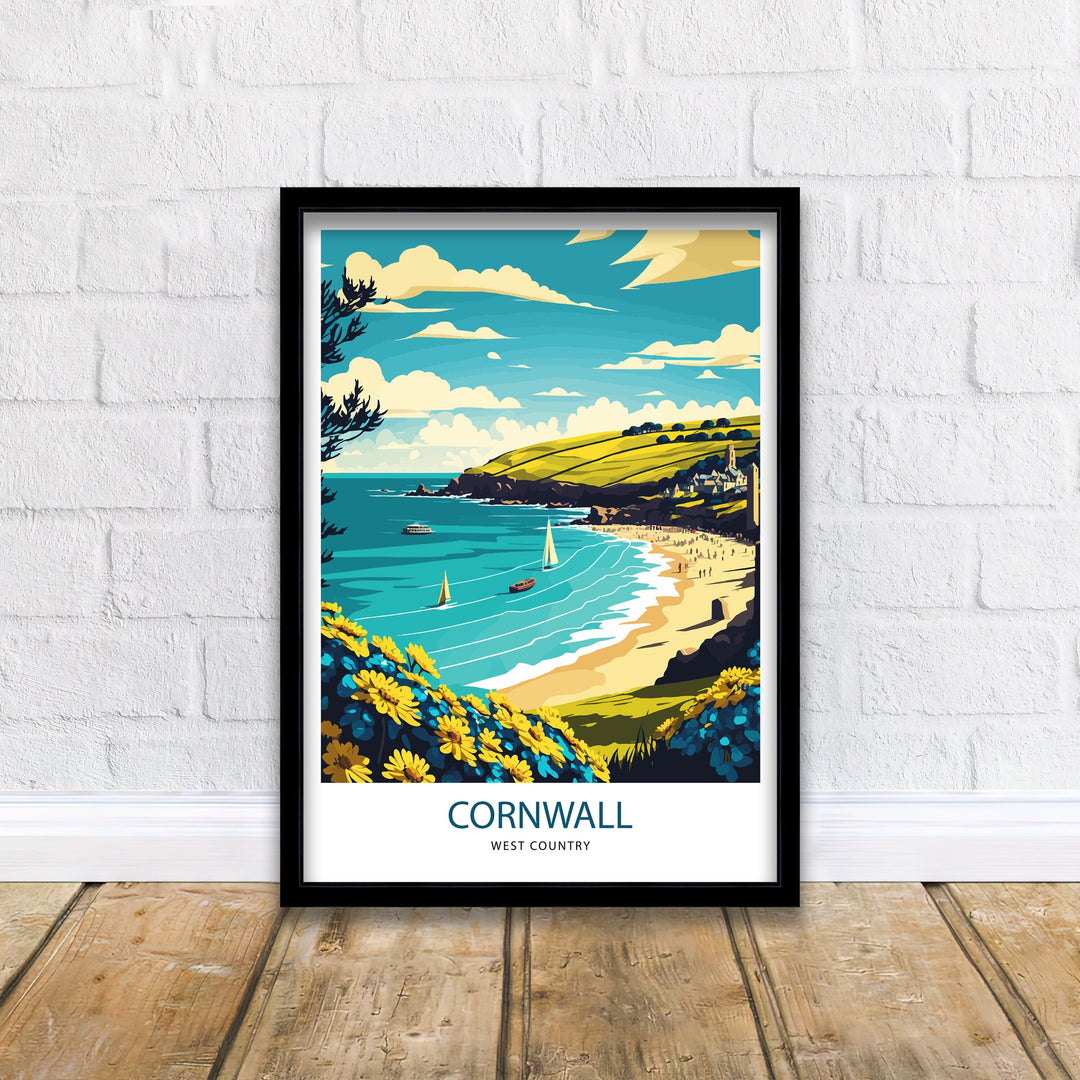 Cornwall Travel Poster, Art Poster , Wall Art, Art Poster