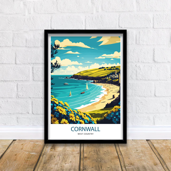 Cornwall Travel Poster, Art Poster , Wall Art, Art Poster