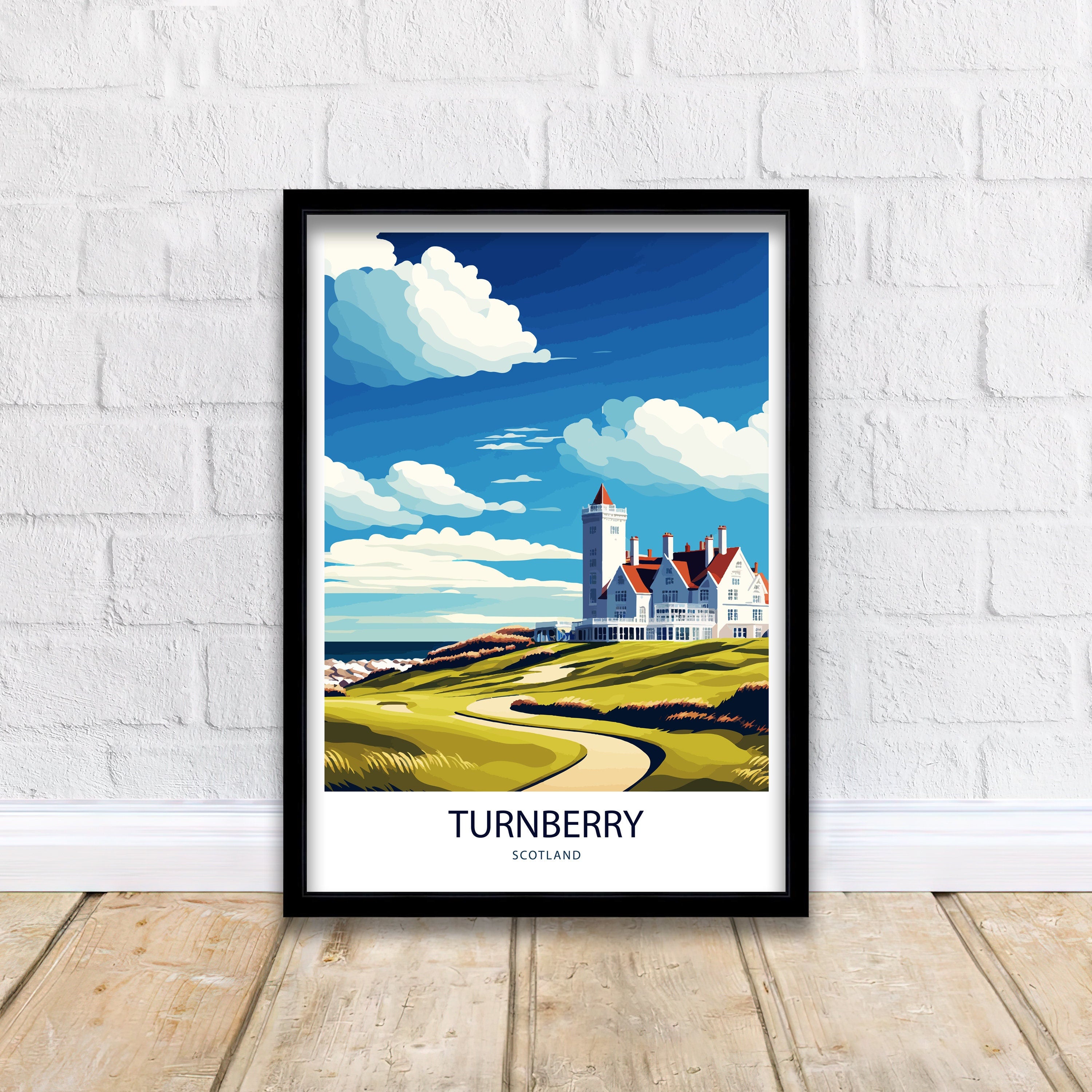 Turnberry Golf Course Art Print, Scotland Travel Poster