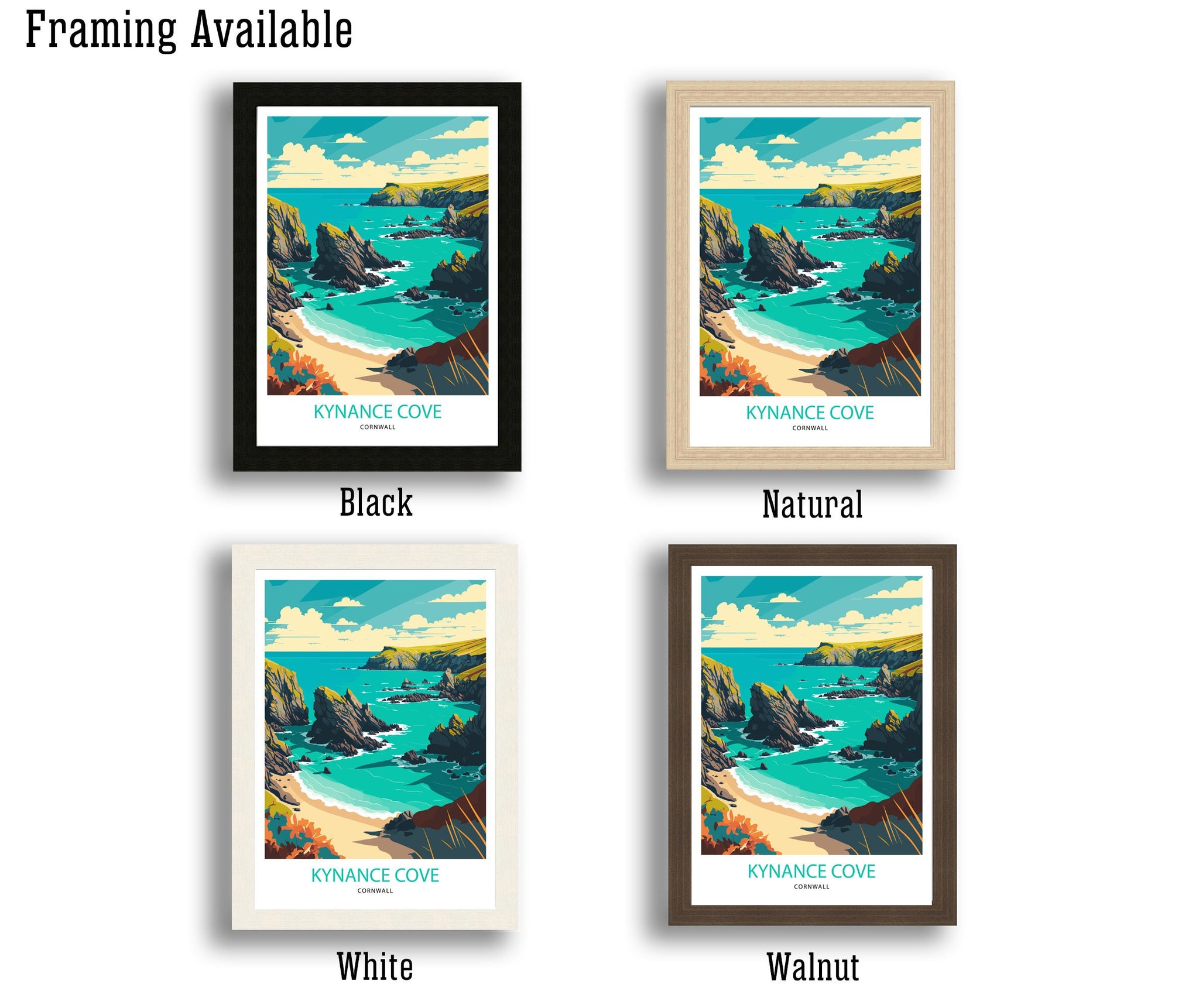 Kynance Cove, Cornwall Travel Poster, Art Poster , Wall Art, Art Poster, Travel Poster, Cornwall Art Poster