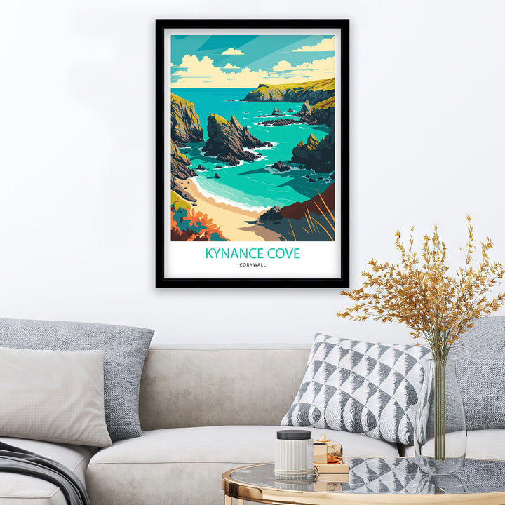 Kynance Cove, Cornwall Travel Poster, Art Poster , Wall Art, Art Poster, Travel Poster, Cornwall Art Poster