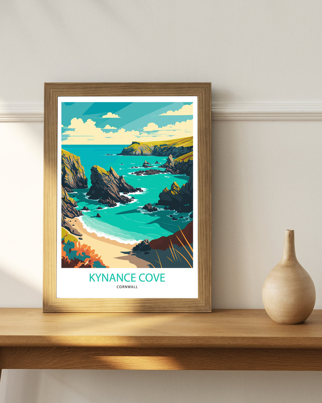 Kynance Cove, Cornwall Travel Poster, Art Poster , Wall Art, Art Poster, Travel Poster, Cornwall Art Poster