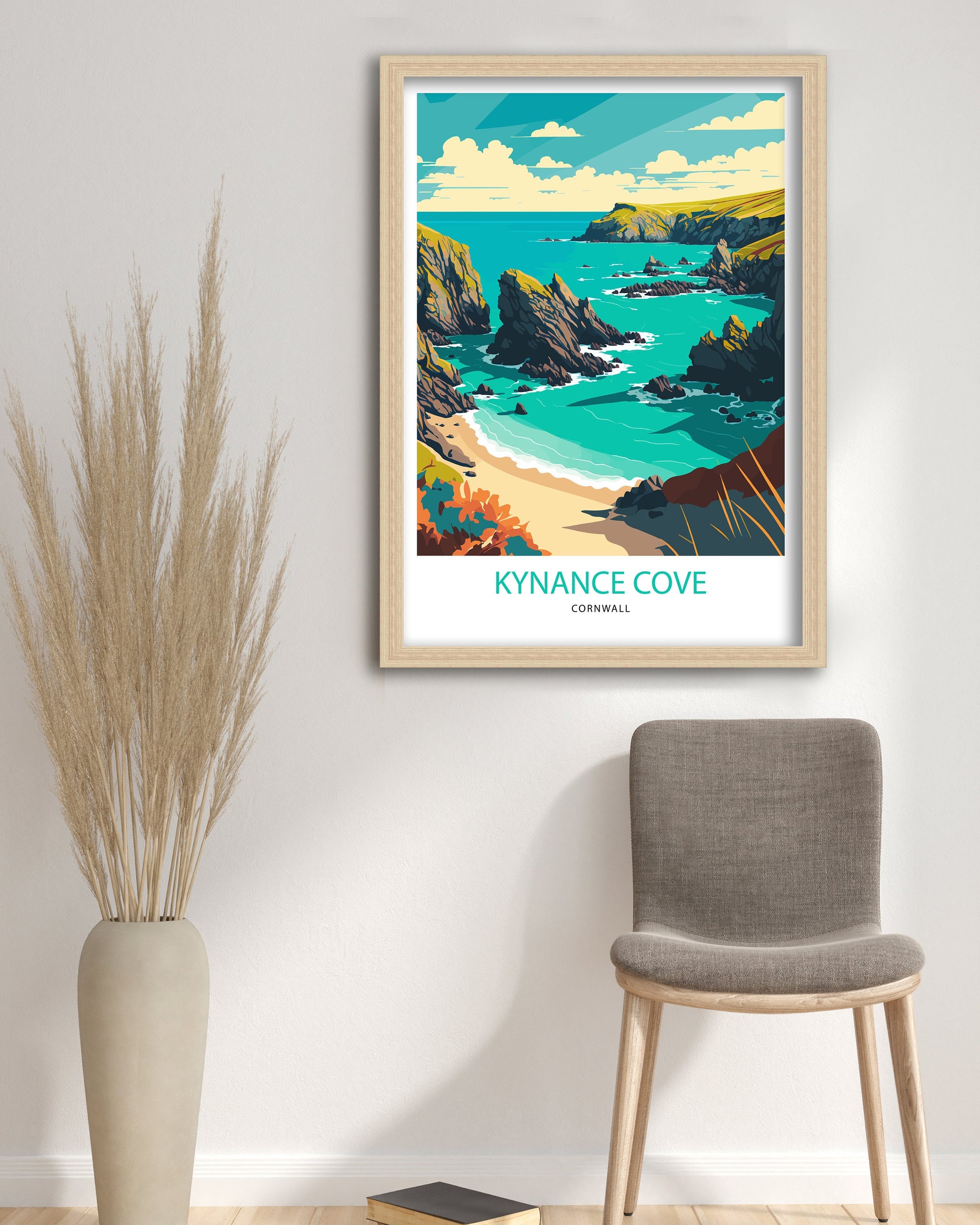 Kynance Cove, Cornwall Travel Poster, Art Poster , Wall Art, Art Poster, Travel Poster, Cornwall Art Poster