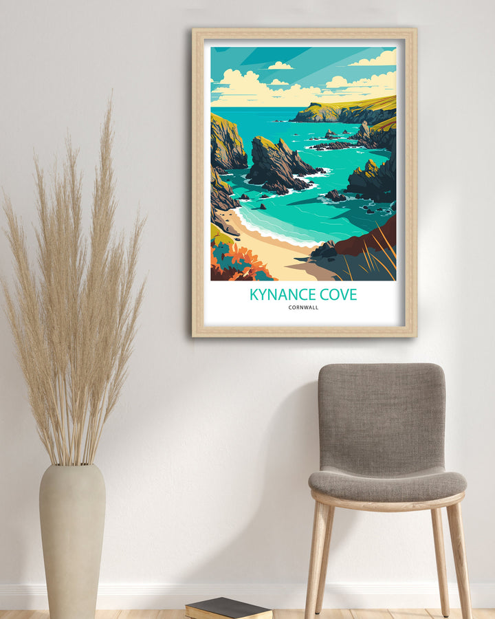 Kynance Cove, Cornwall Travel Poster, Art Poster , Wall Art, Art Poster, Travel Poster, Cornwall Art Poster