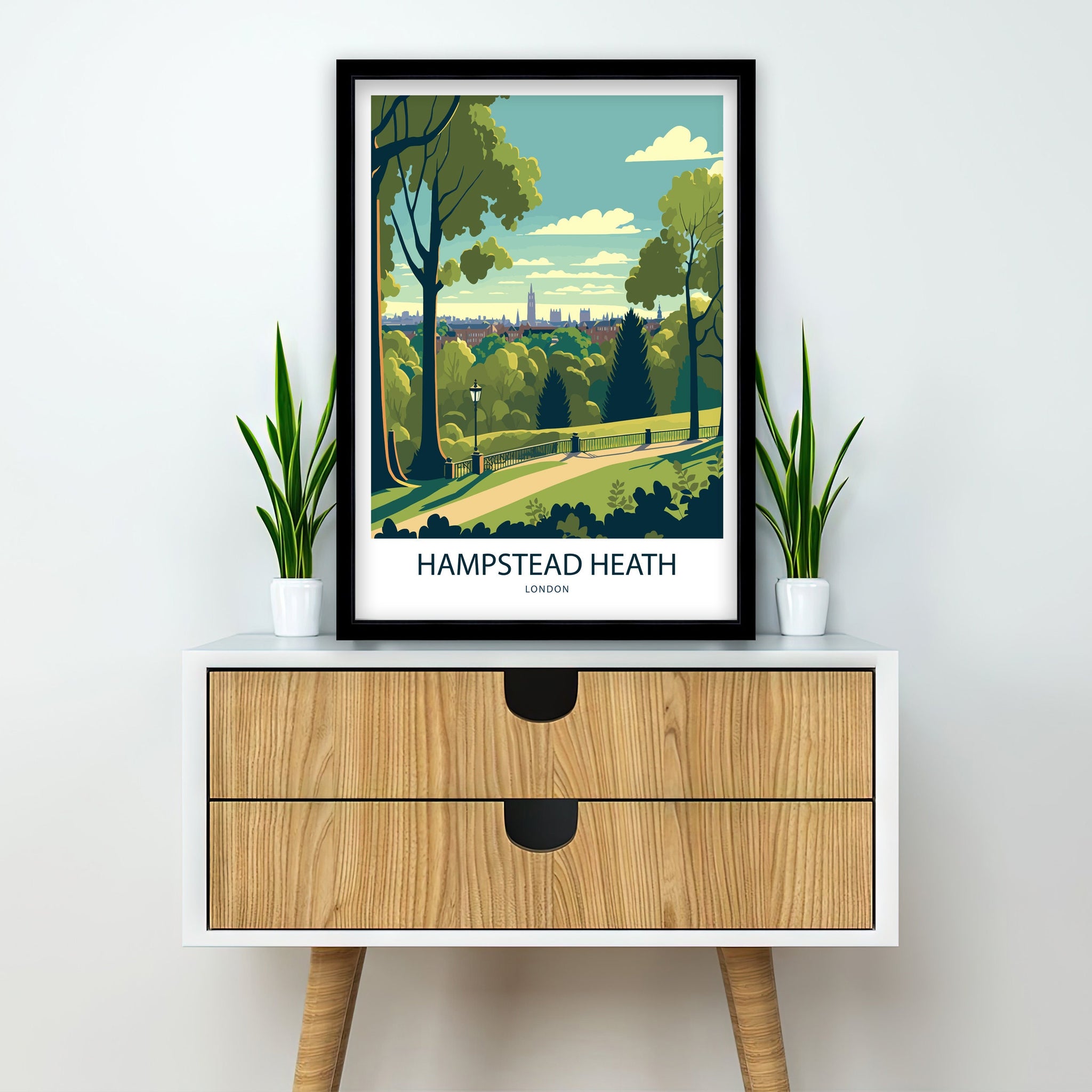 Hampstead Heath London Travel Poster, Archival Art Print