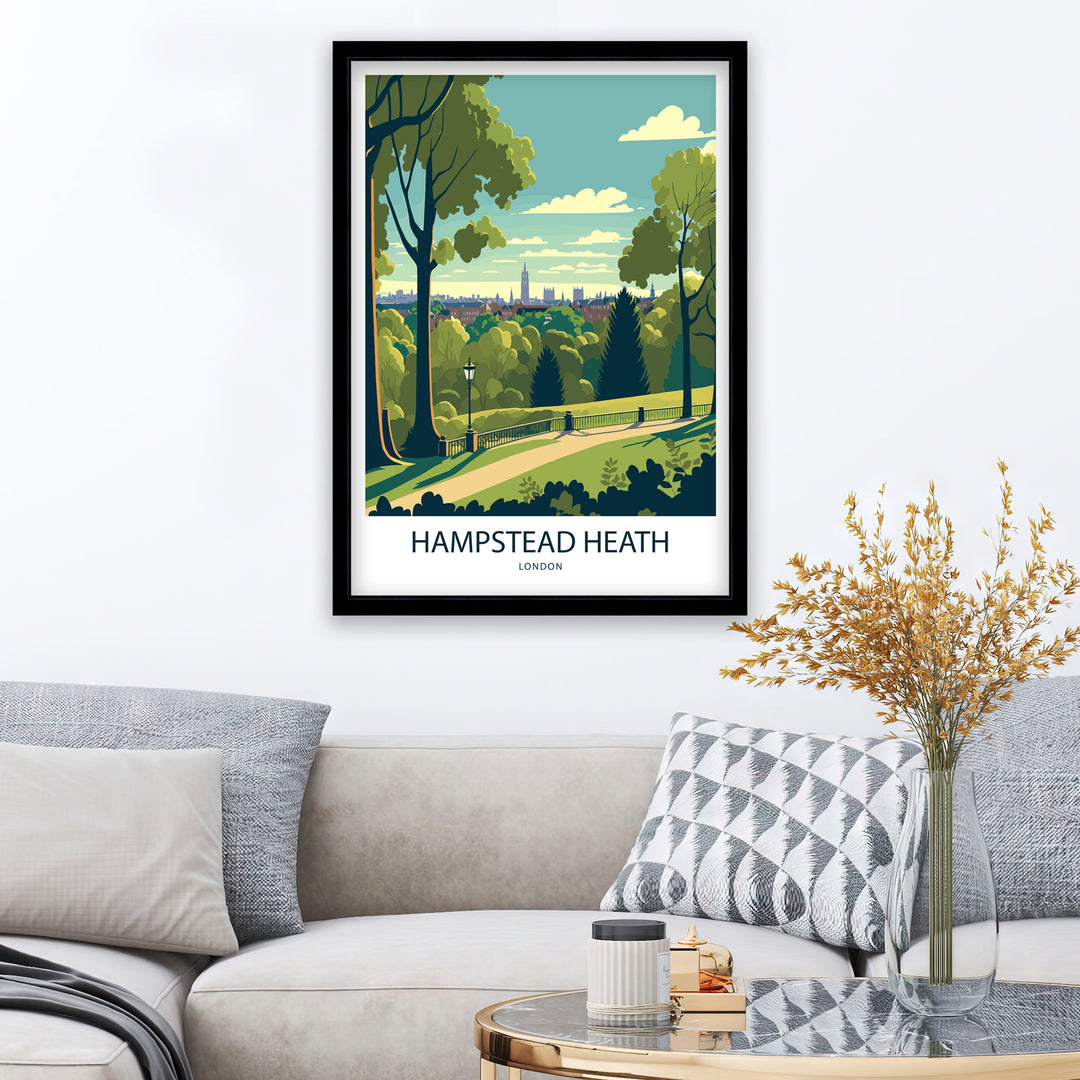 Hampstead Heath, Travel Poster, Art Poster , Wall Art, Art Poster, Travel Poster, London Art Poster