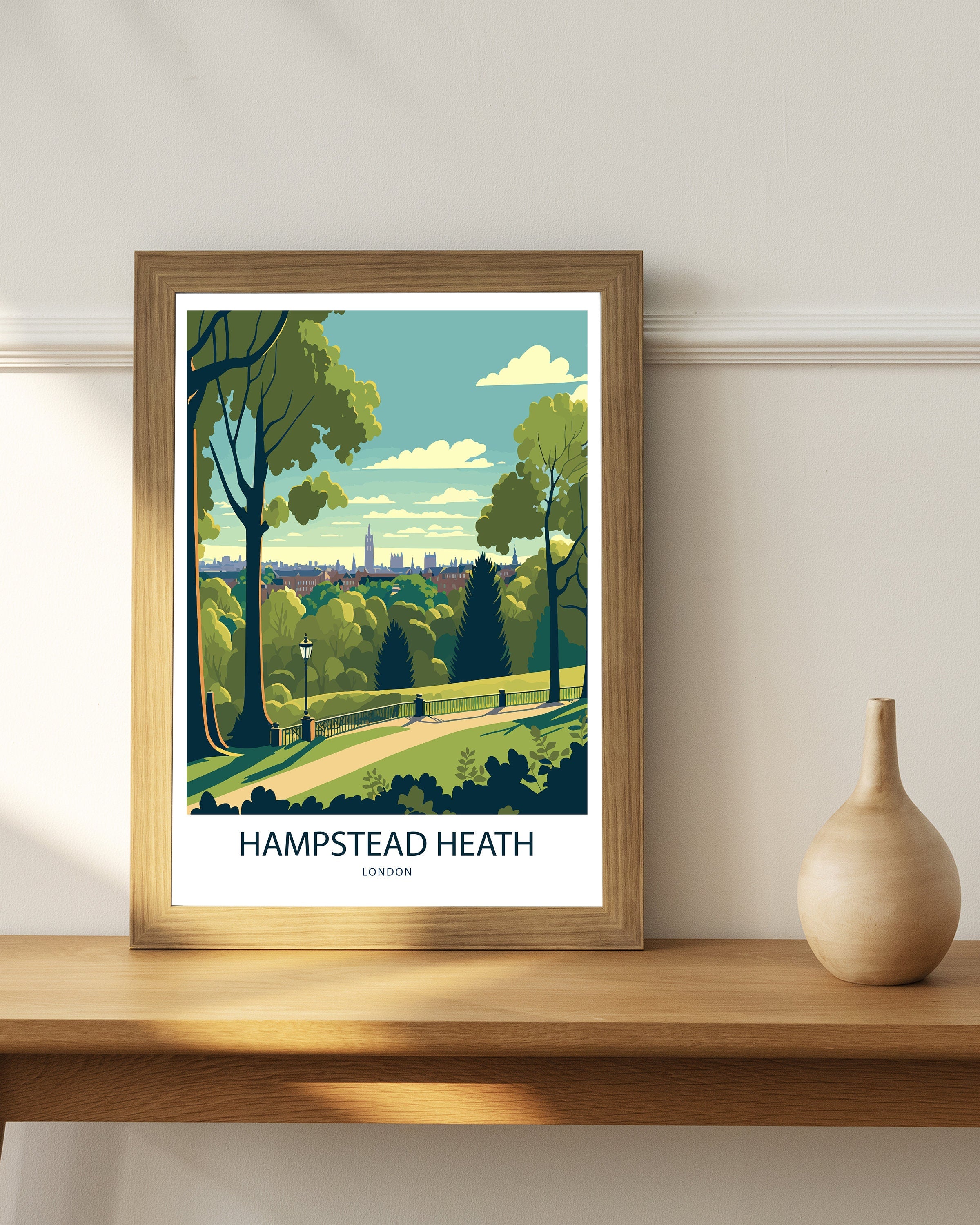 Hampstead Heath London Travel Poster, Archival Art Print