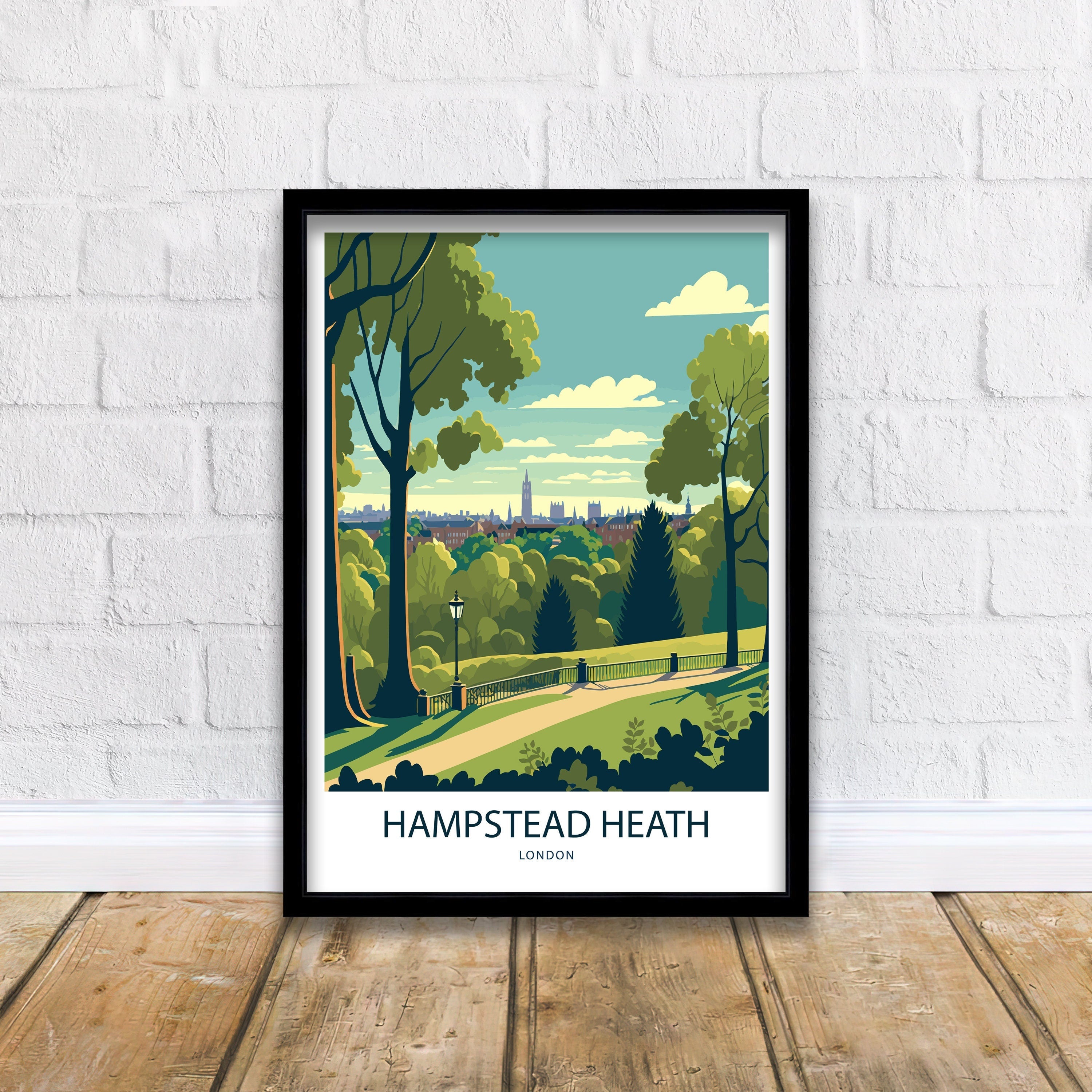 Hampstead Heath London Travel Poster, Archival Art Print