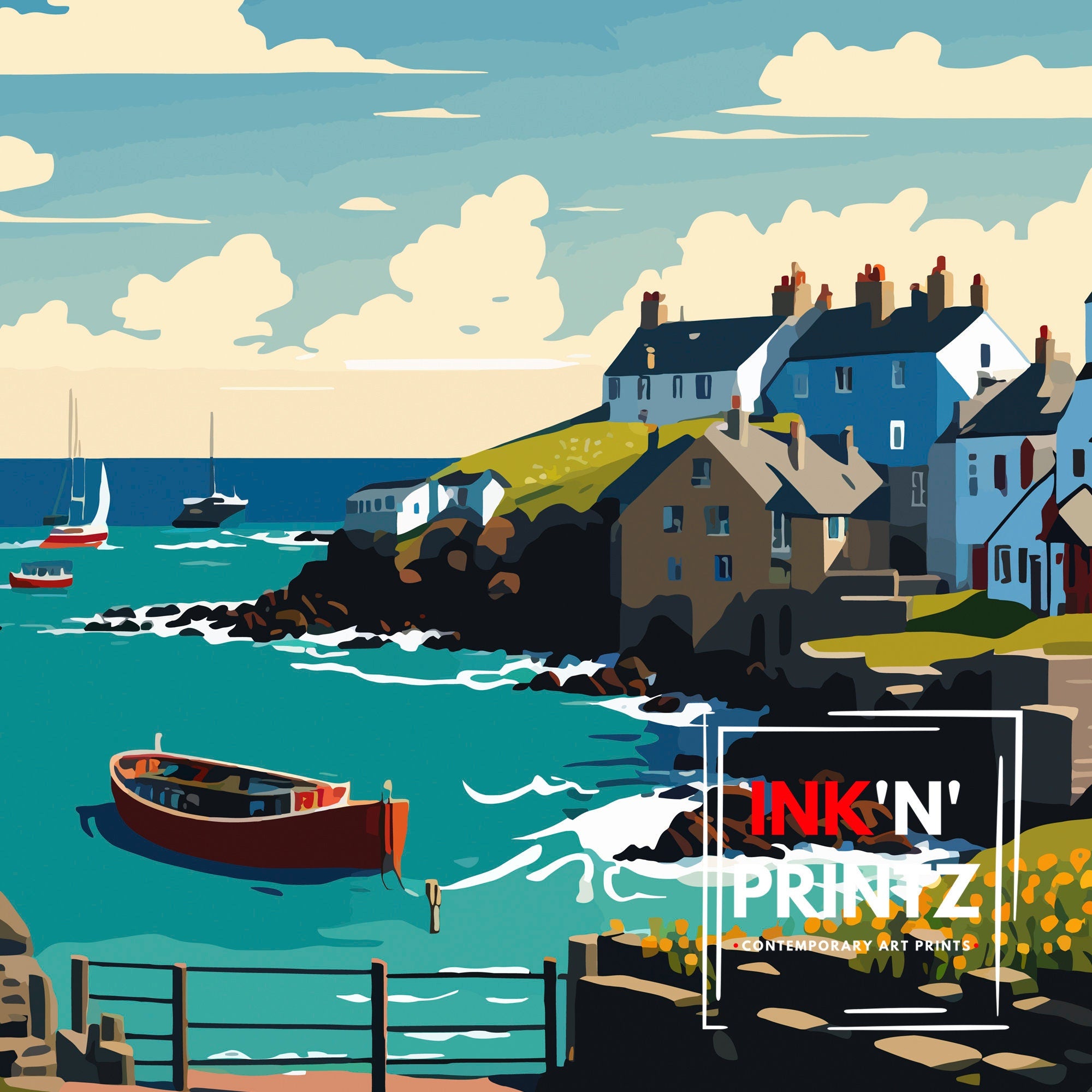 Mevagissey Cornwall Art Poster