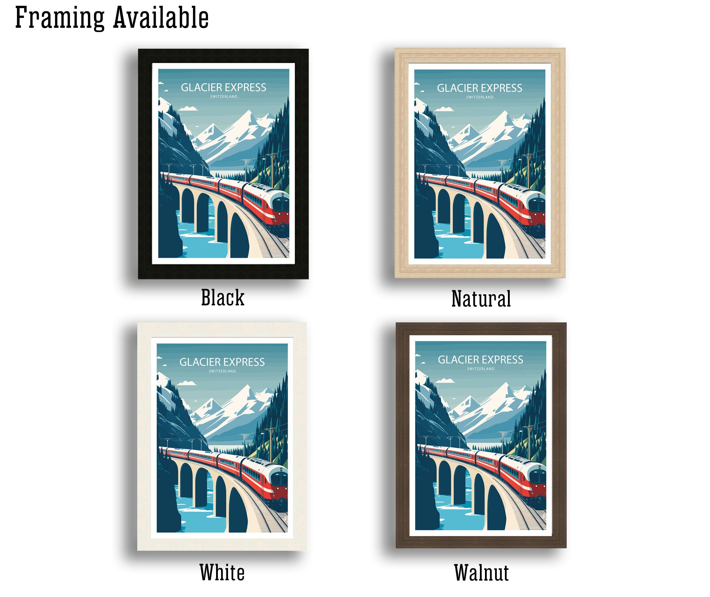 Glacier Express Art Print | Swiss Train Travel Poster