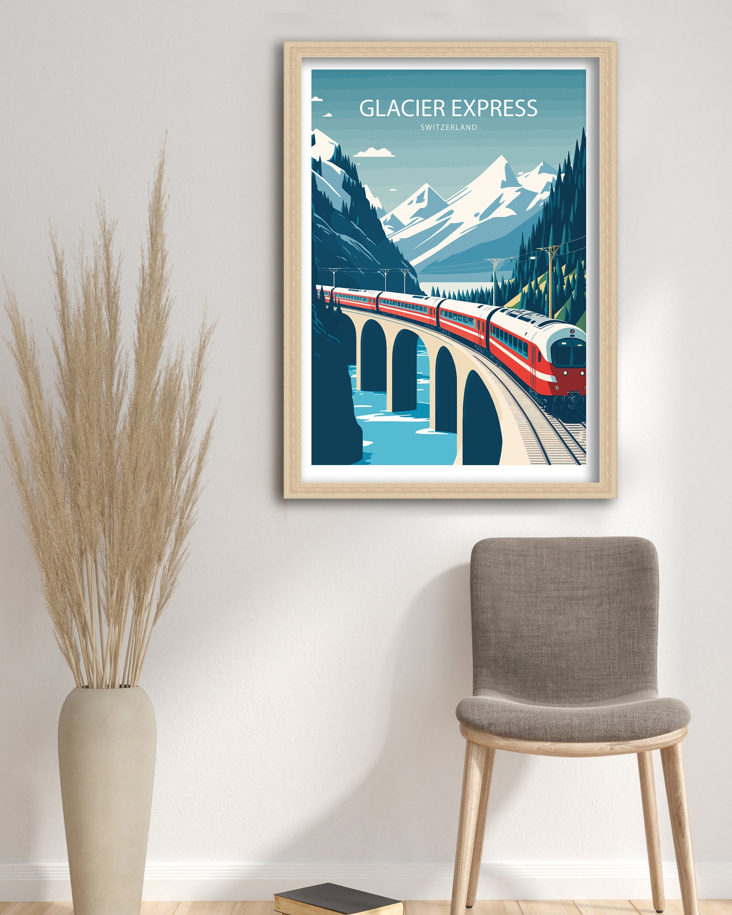 Glacier Express Art Print | Swiss Train Travel Poster