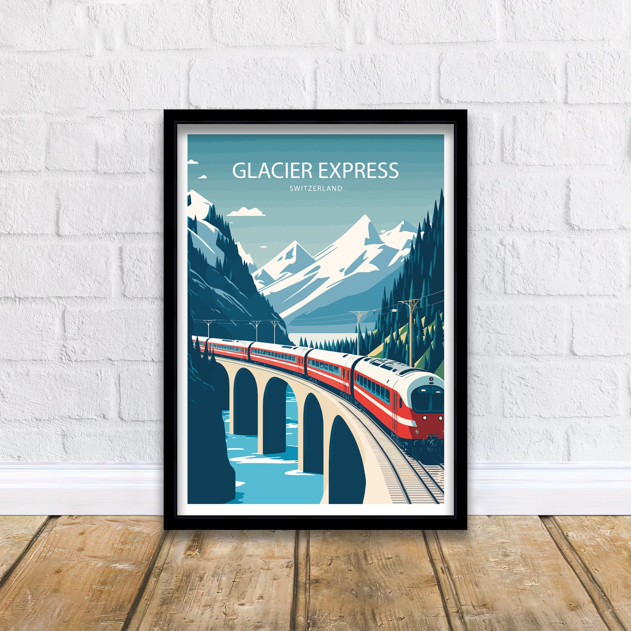 Glacier Express Art Print | Swiss Train Travel Poster