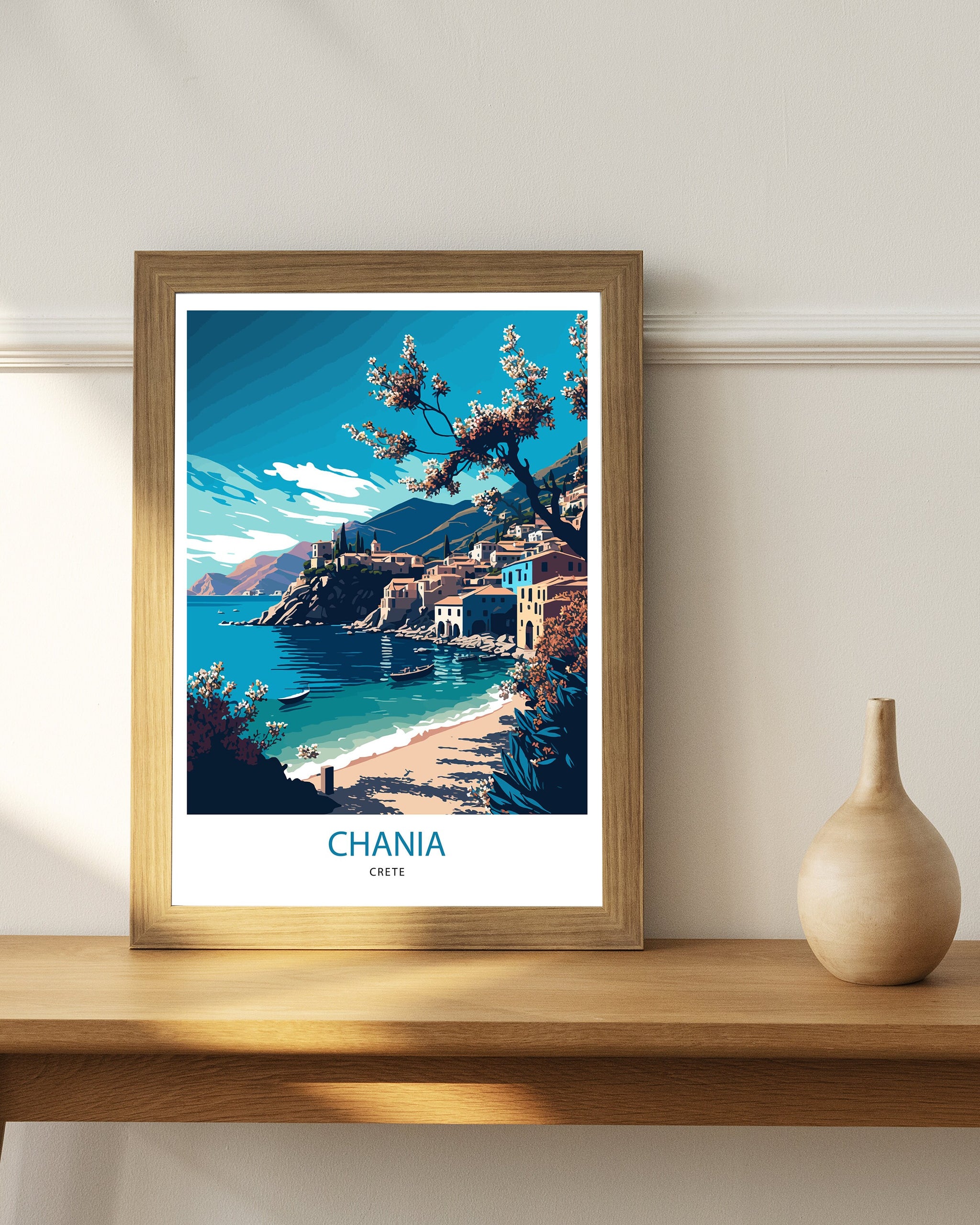 Crete Travel Art Print | Coastal Greece Poster