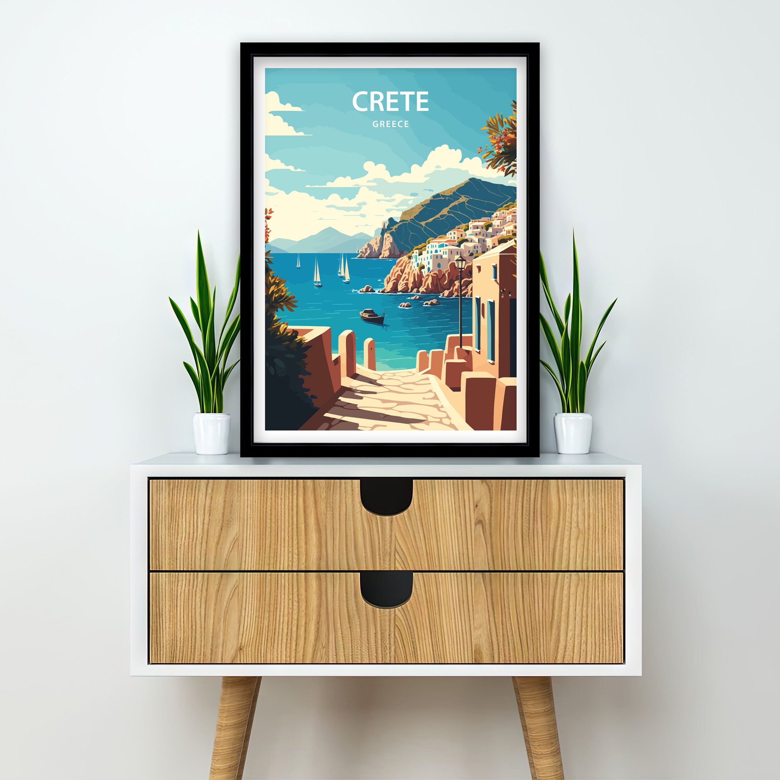 Crete Travel Art Print | Greece Coastal Poster