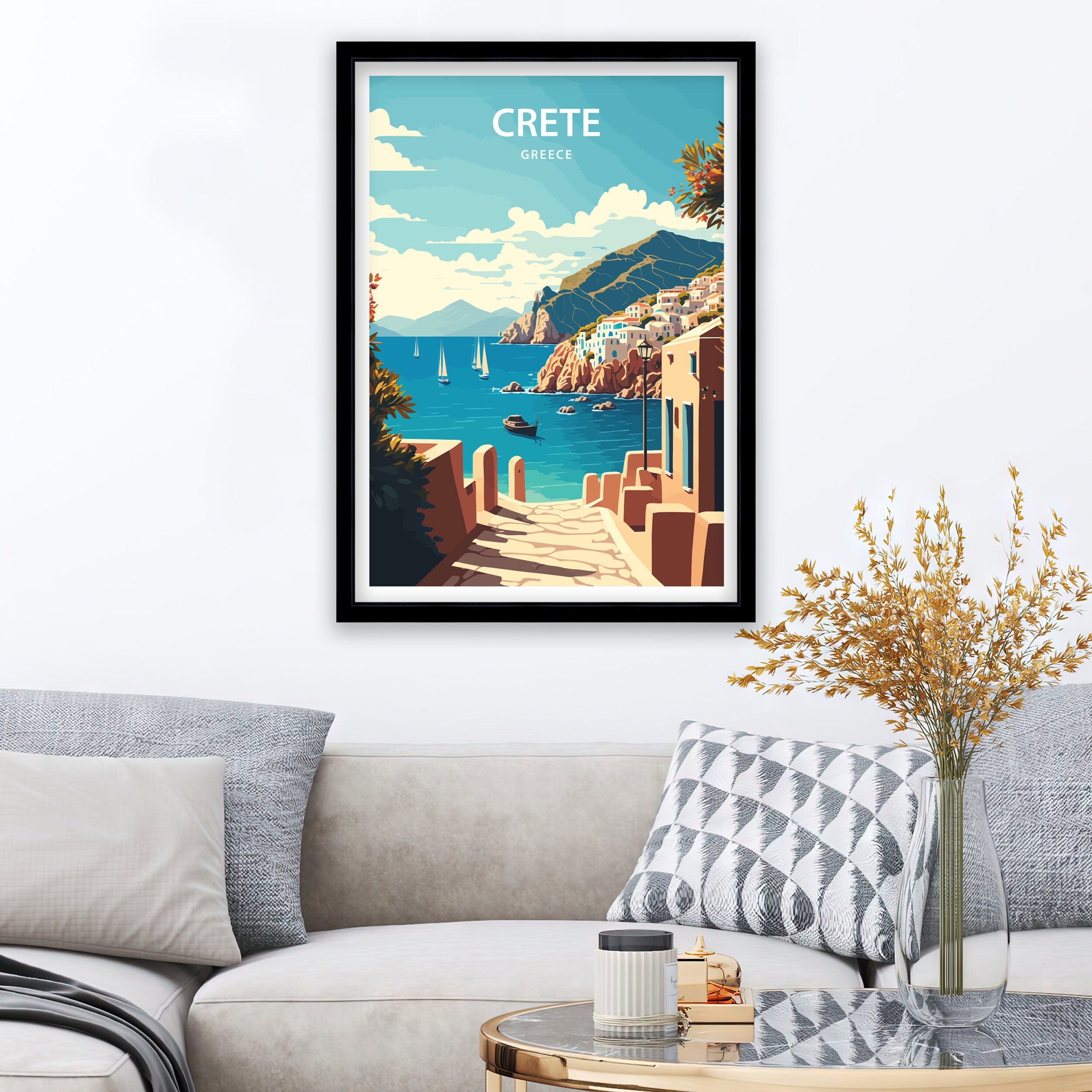 Crete Travel Art Print | Greece Coastal Poster