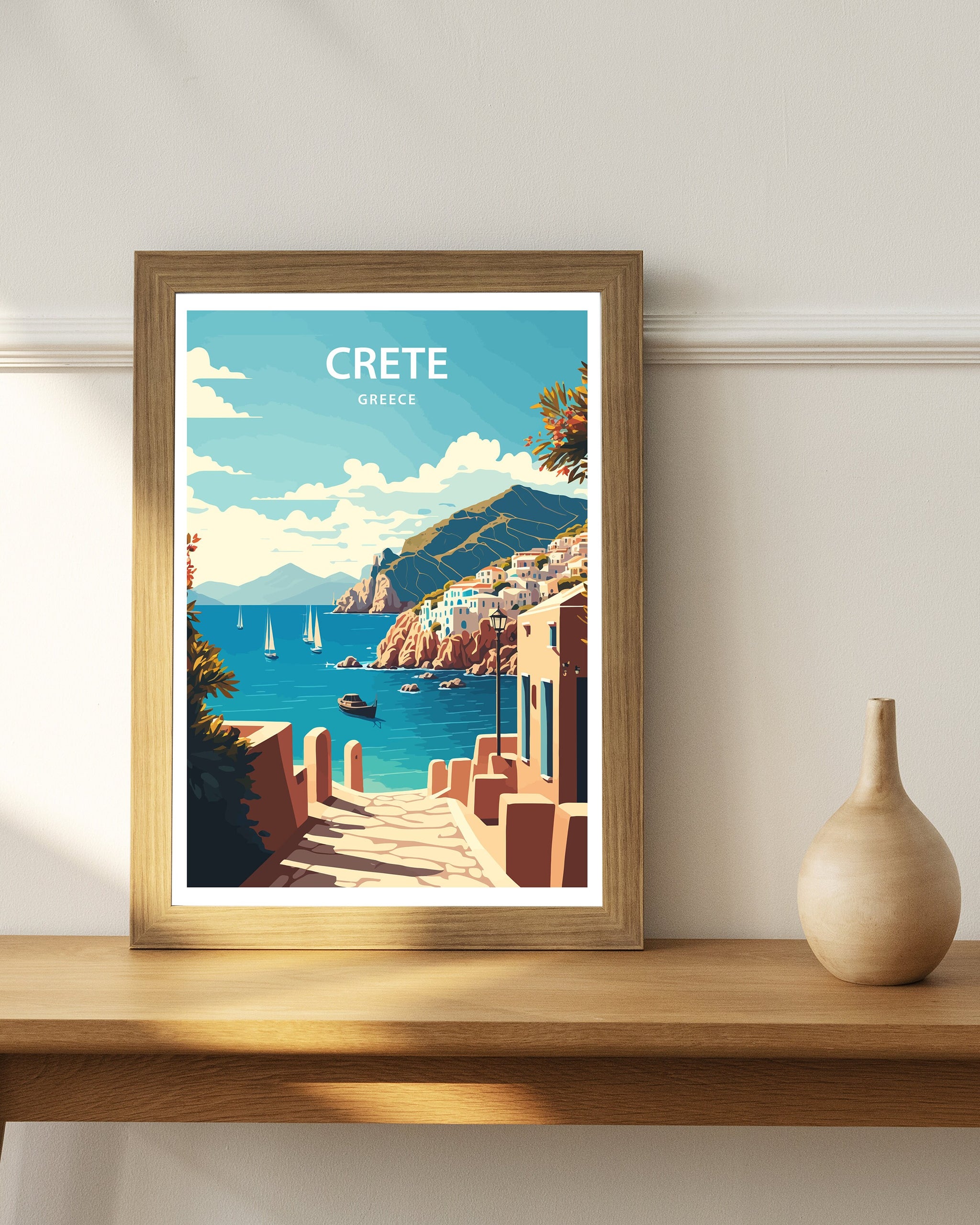 Crete Travel Art Print | Greece Coastal Poster