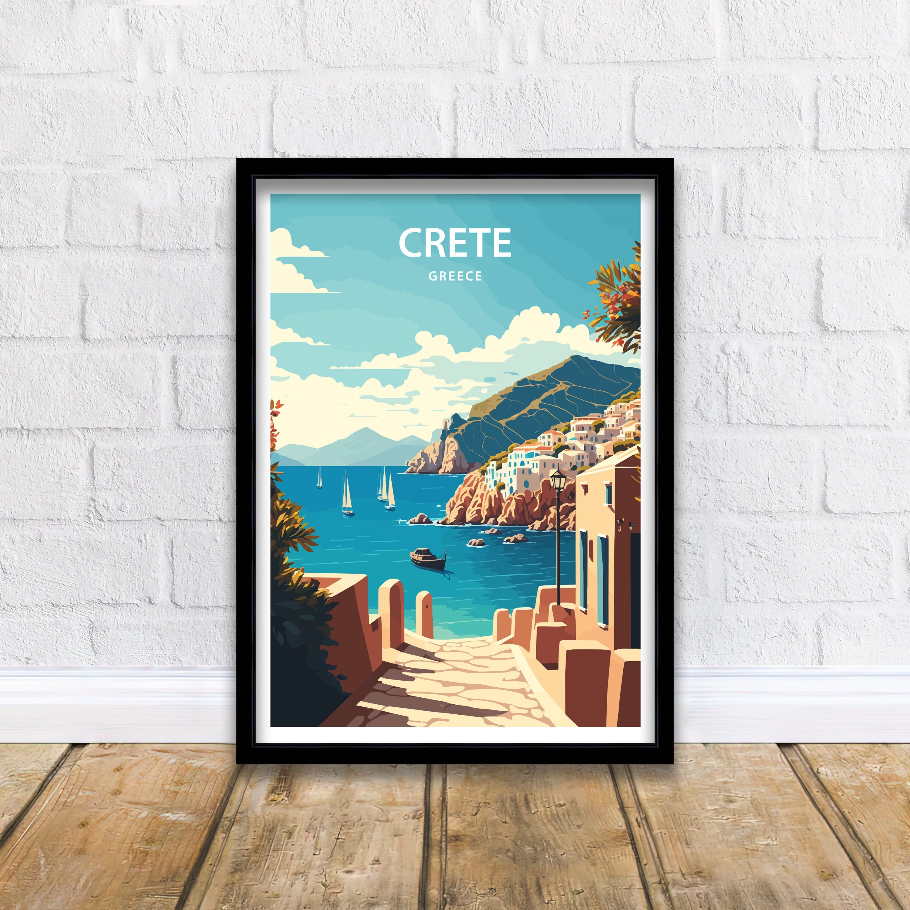 Crete Travel Art Print | Greece Coastal Poster