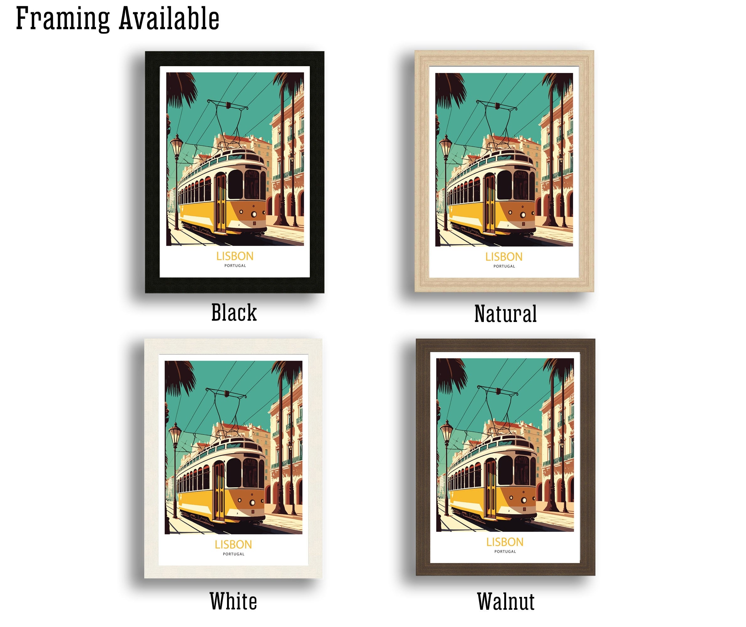 Lisbon Tram Art Print | Portugal Travel Poster
