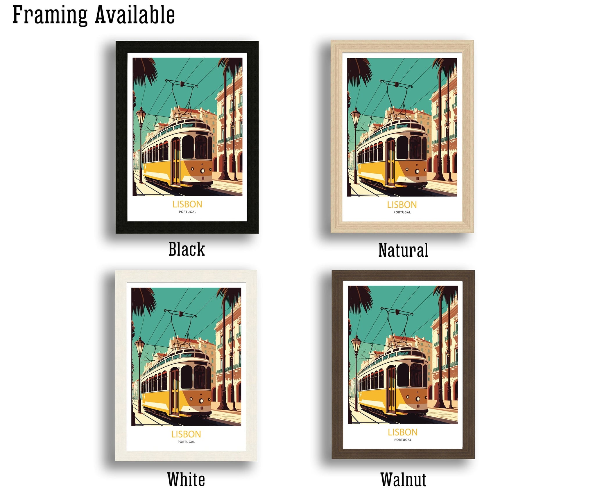 Lisbon Tram Art Print | Portugal Travel Poster