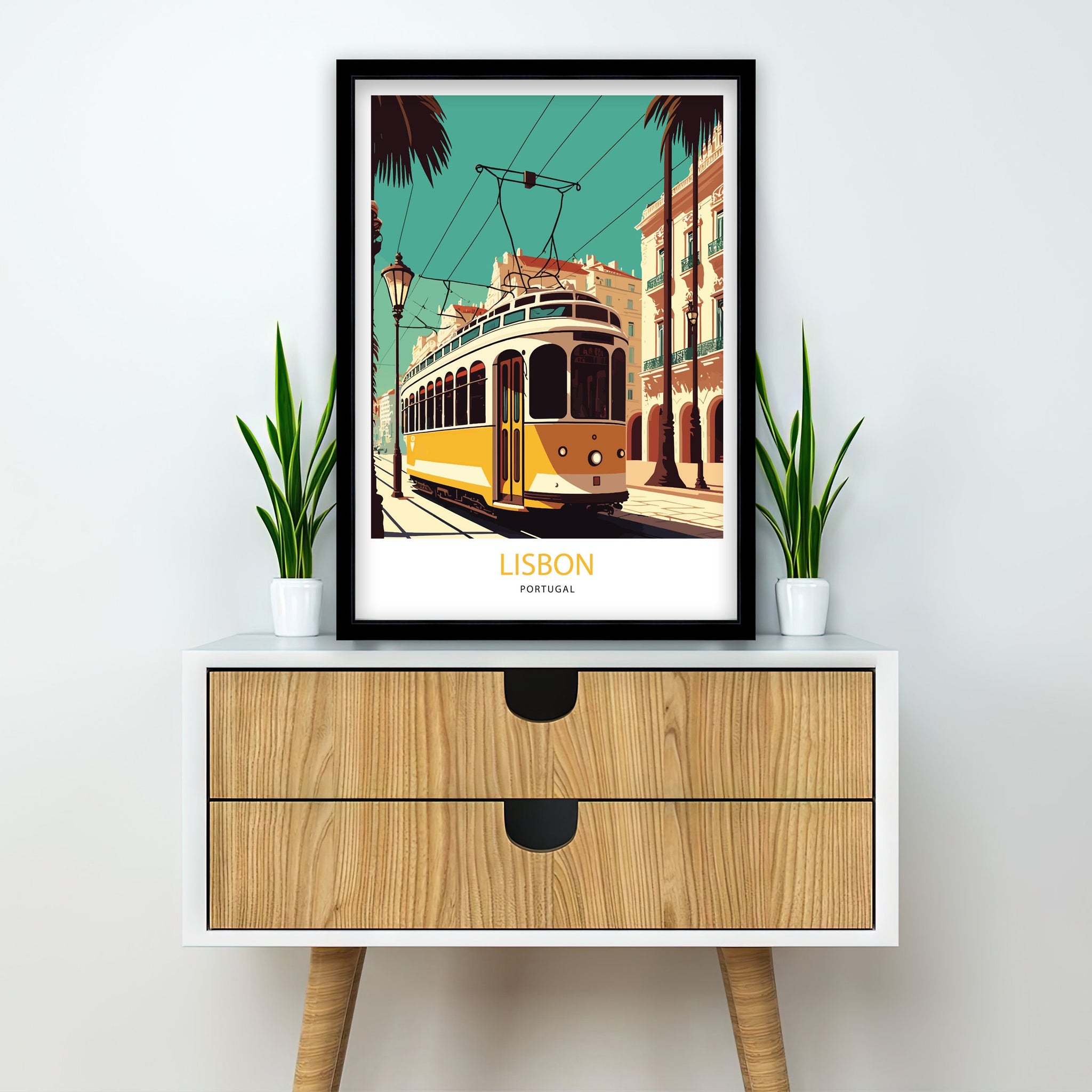 Lisbon Tram Art Print | Portugal Travel Poster