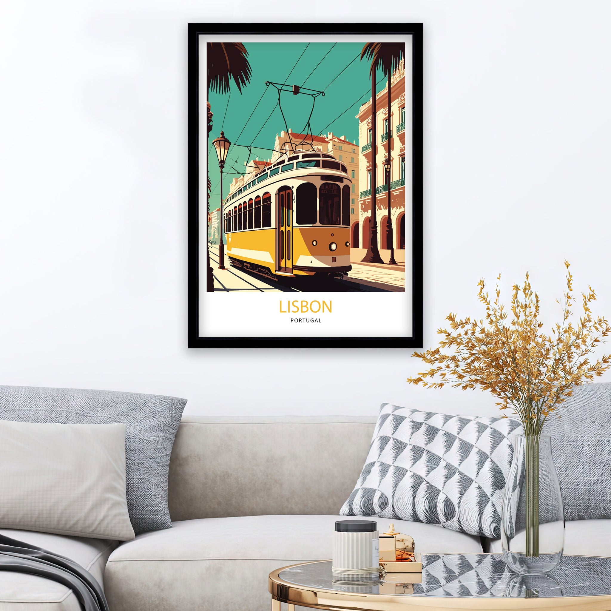Lisbon Tram Art Print | Portugal Travel Poster