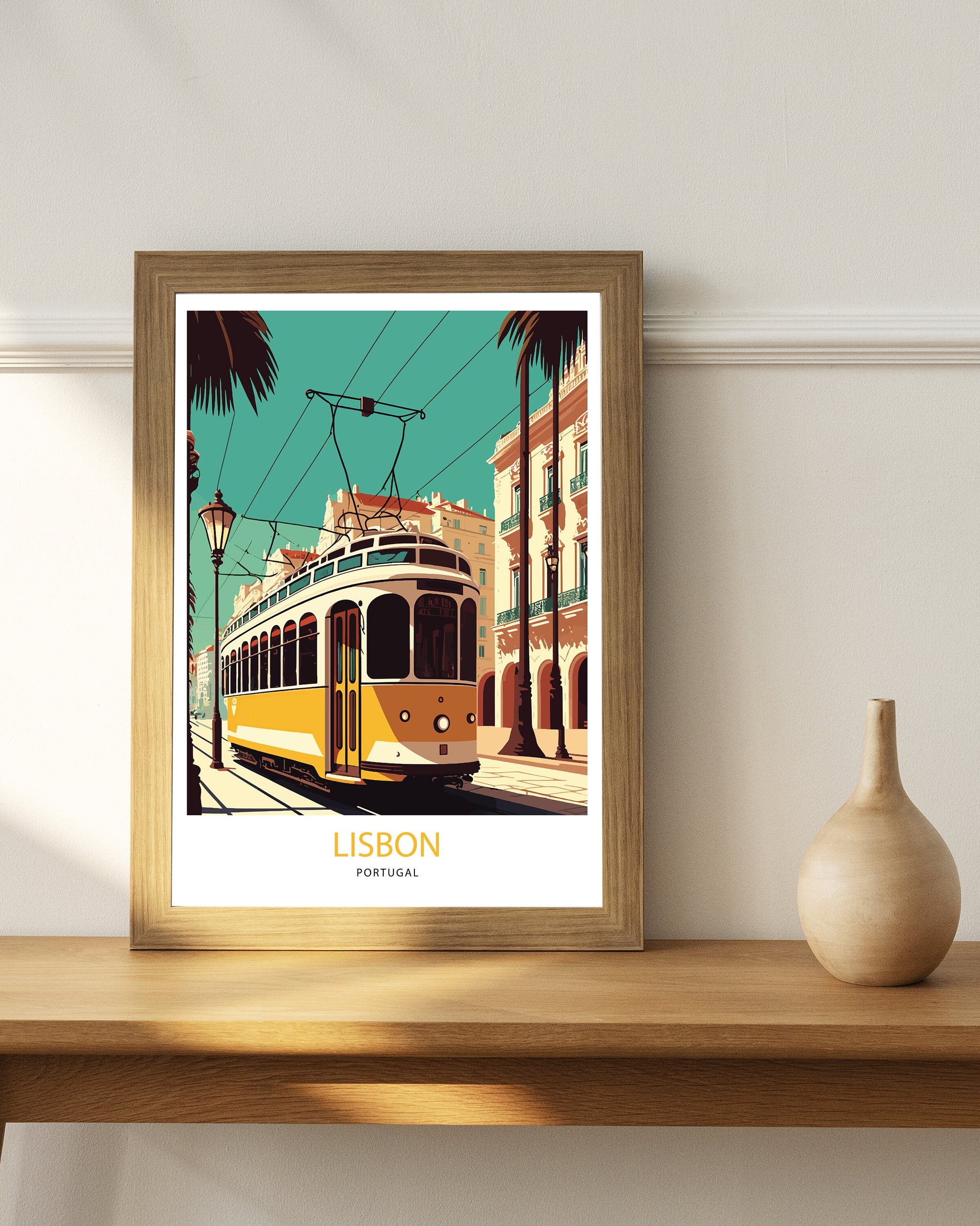 Lisbon Tram Art Print | Portugal Travel Poster