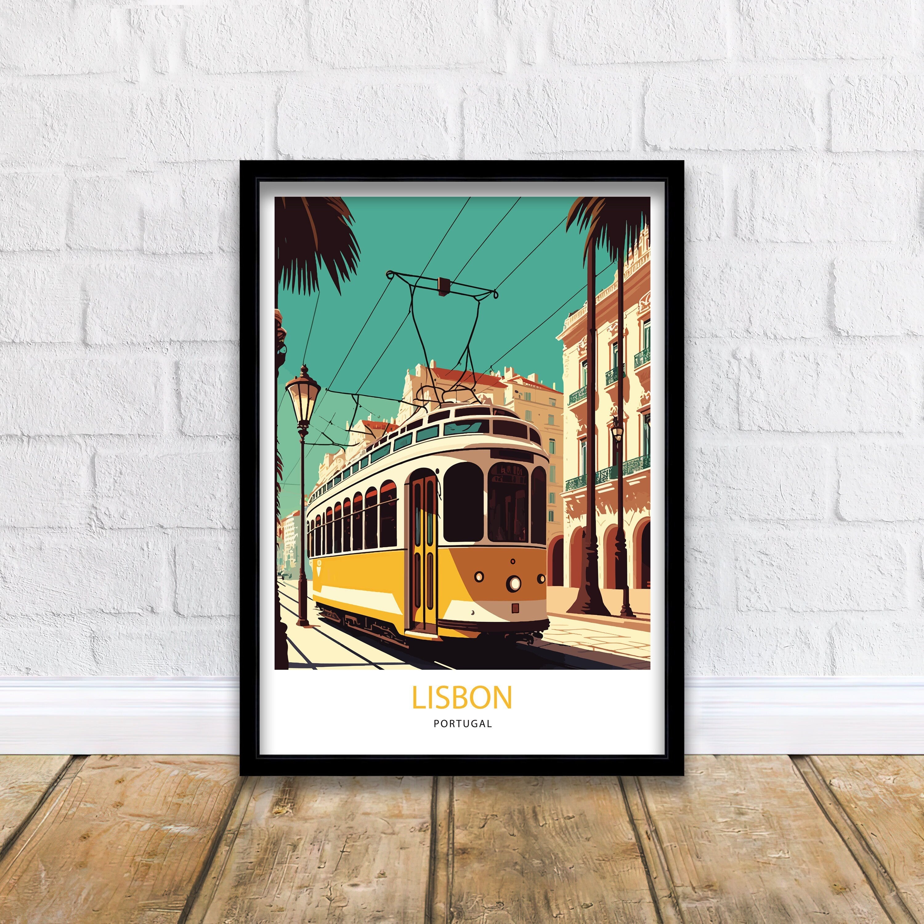 Lisbon Tram Art Print | Portugal Travel Poster