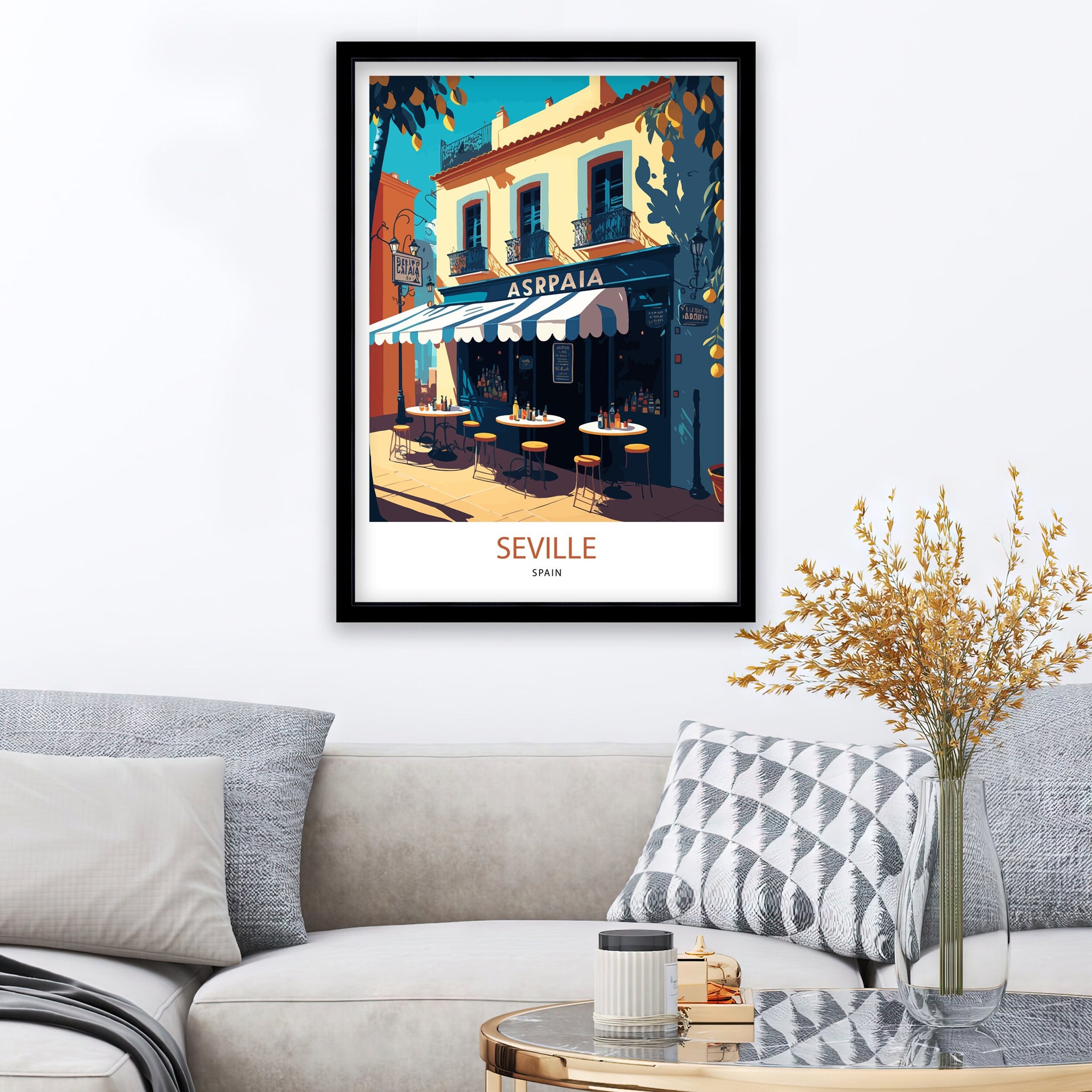 Seville Spain Travel Poster | City Architecture Art Print