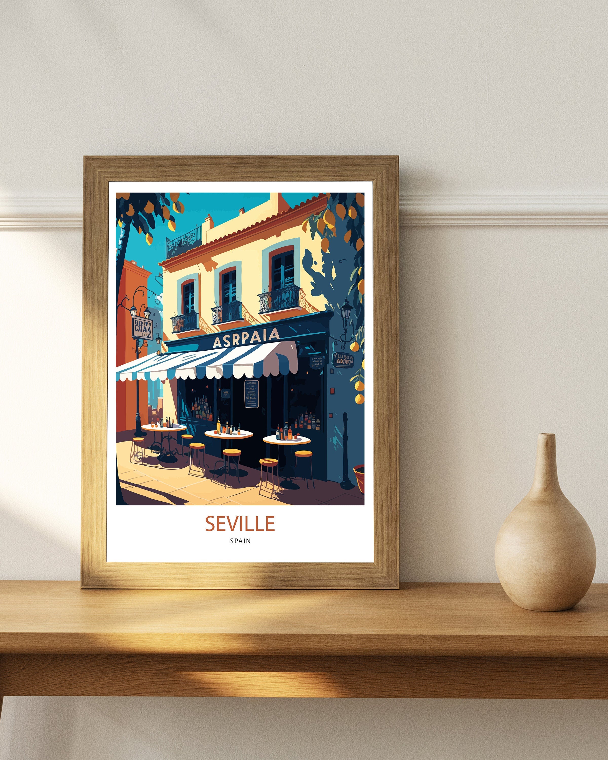 Seville Spain Travel Poster | City Architecture Art Print