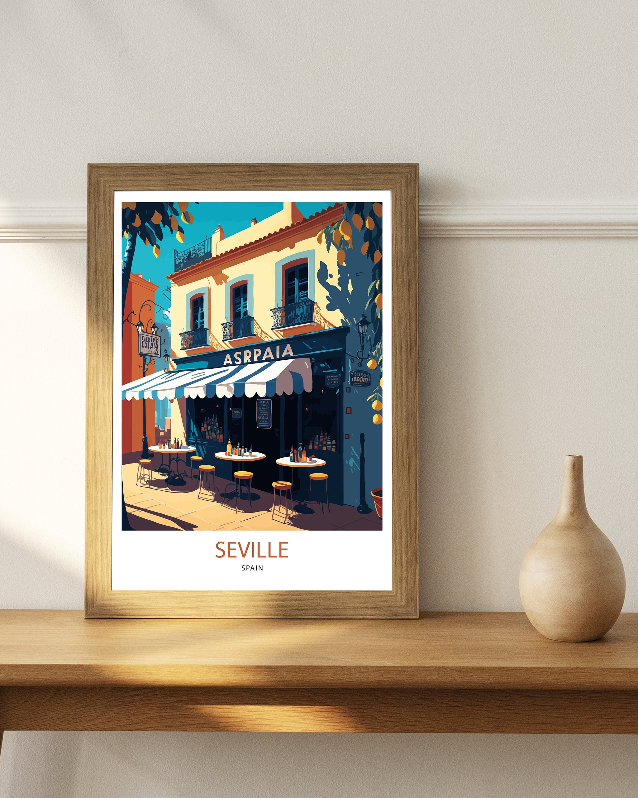 Seville Spain Travel Poster | City Architecture Art Print