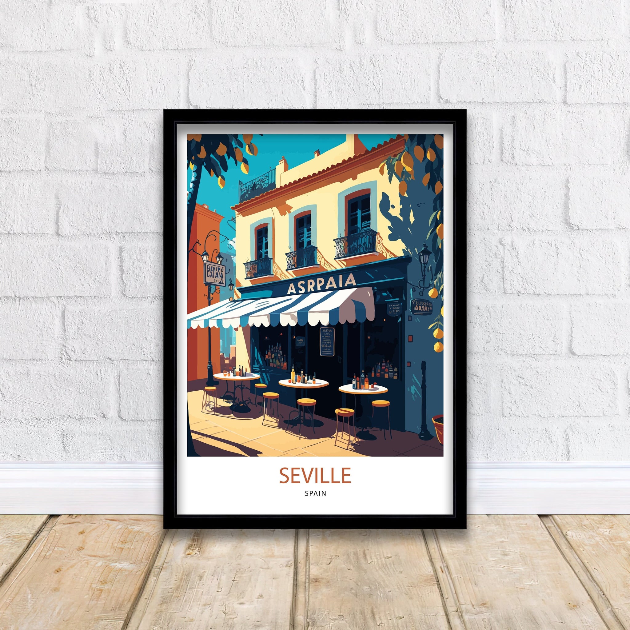 Seville Spain Travel Poster | City Architecture Art Print