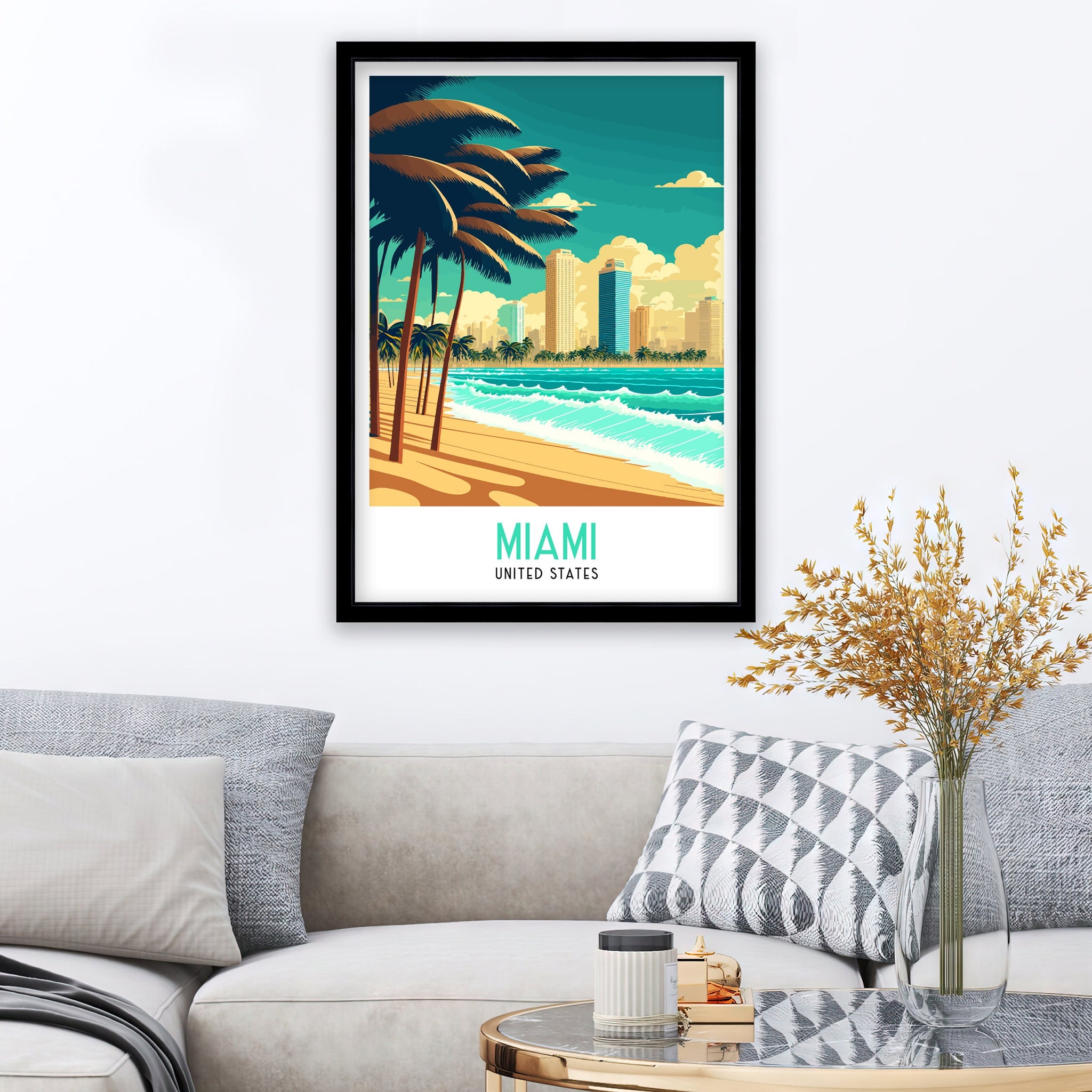 Miami Travel Poster | South Beach Art Deco Print