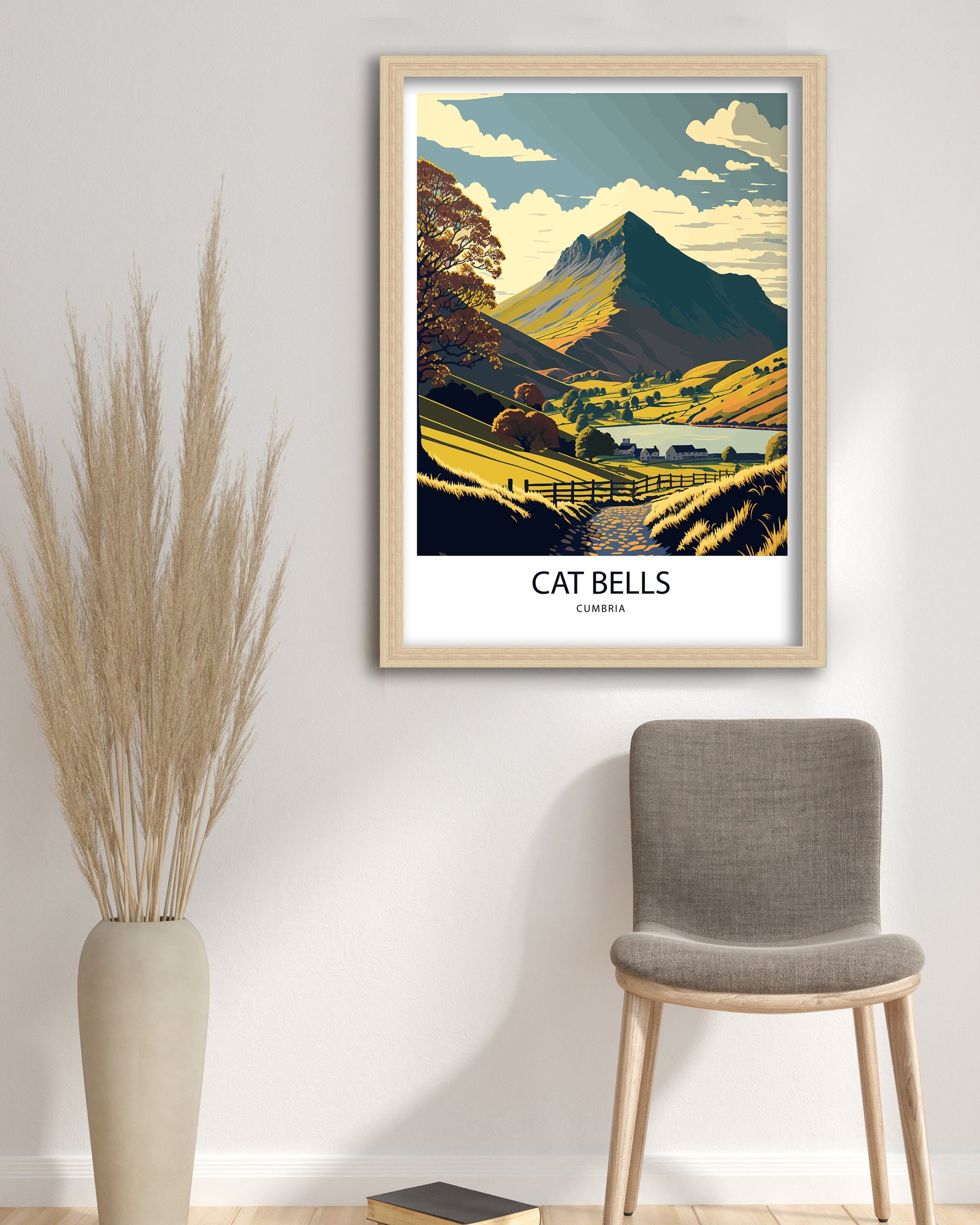 Cat Bells Lake District Art Poster