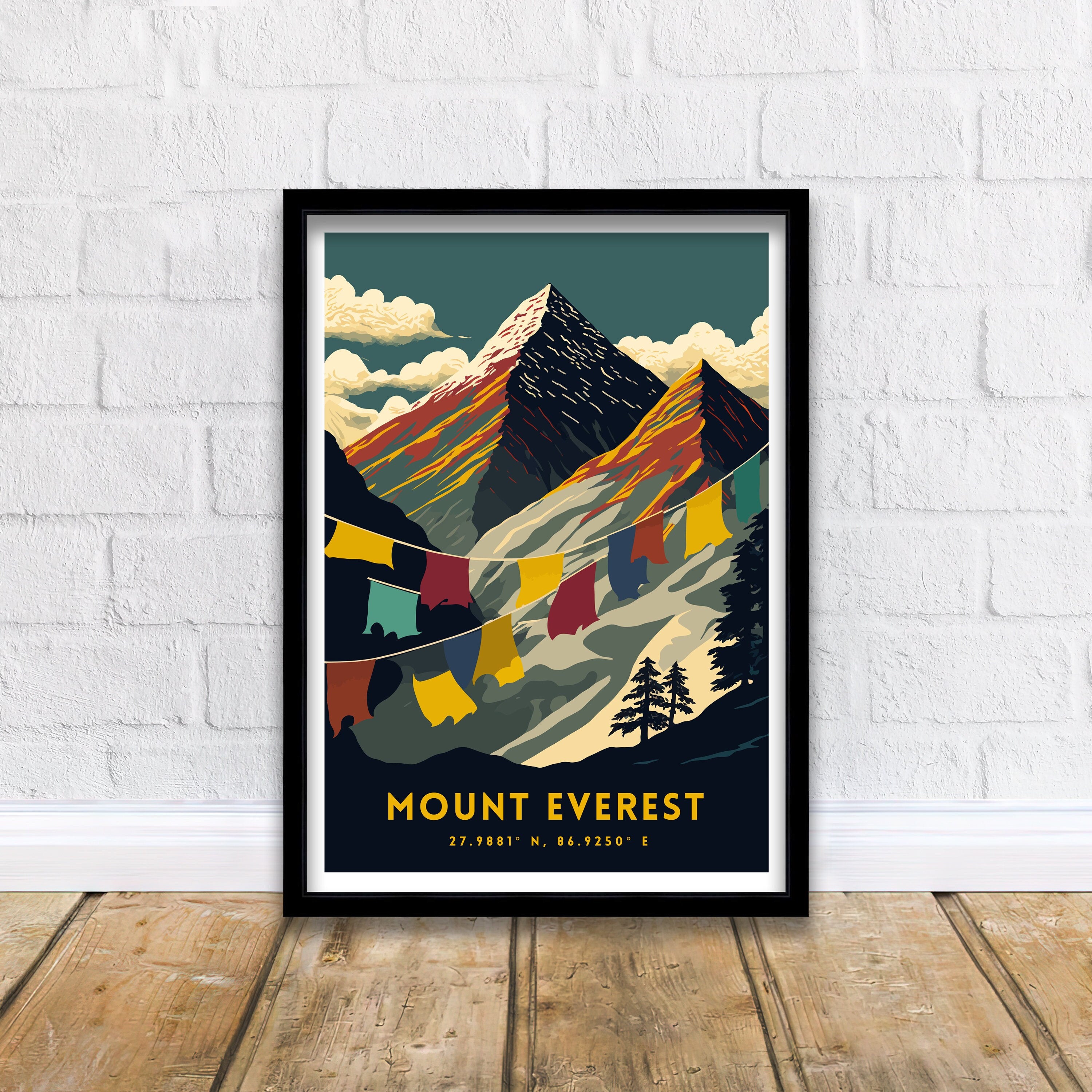 Mount Everest Poster | Adventure Travel Art Print