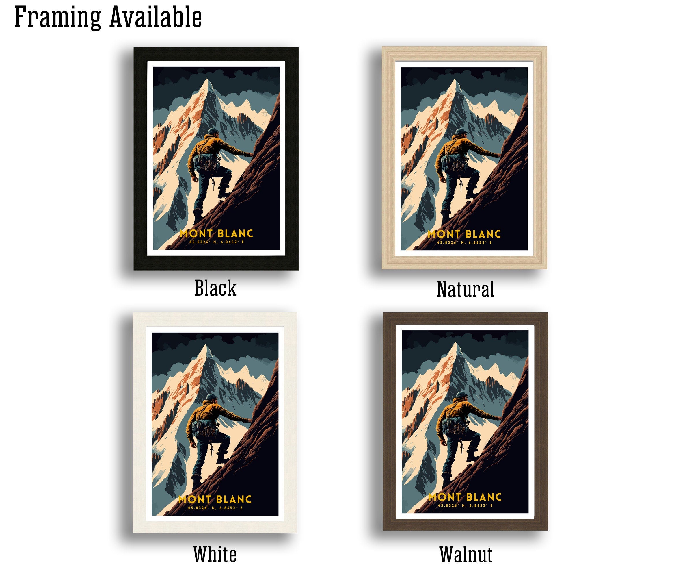 Mont Blanc Climbing Art Print | Vintage Travel Poster