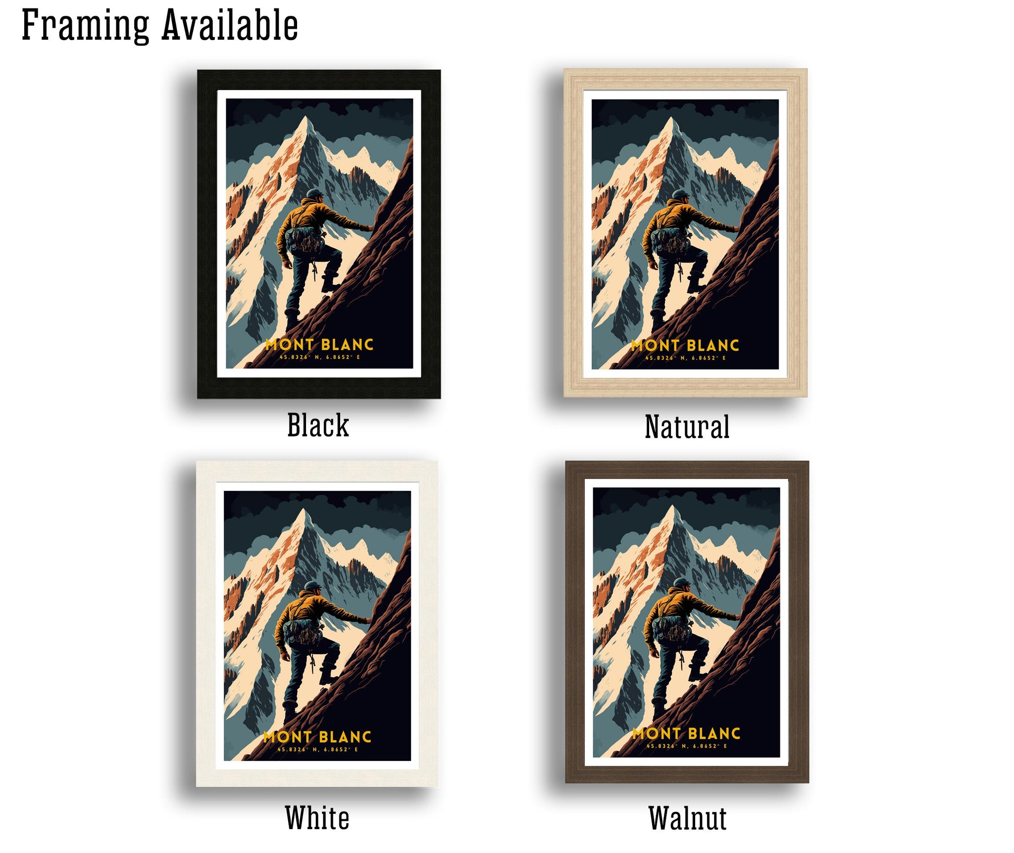 Mont Blanc Climbing Art Print | Vintage Travel Poster