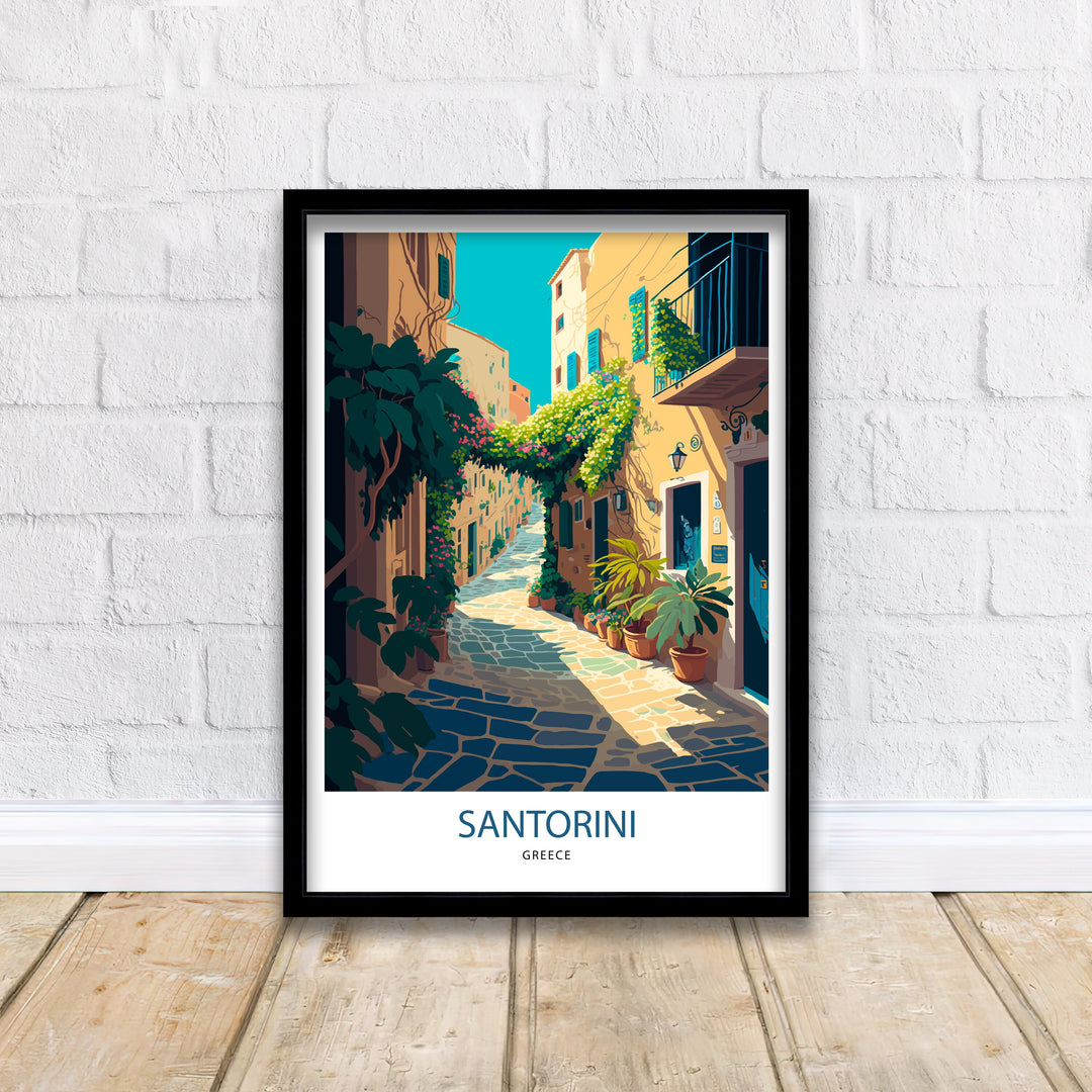 Santorini Greece Travel Poster, Art Poster , Wall Art, Art Poster, Santorini traditional travel poster - Greece, Santorini poster