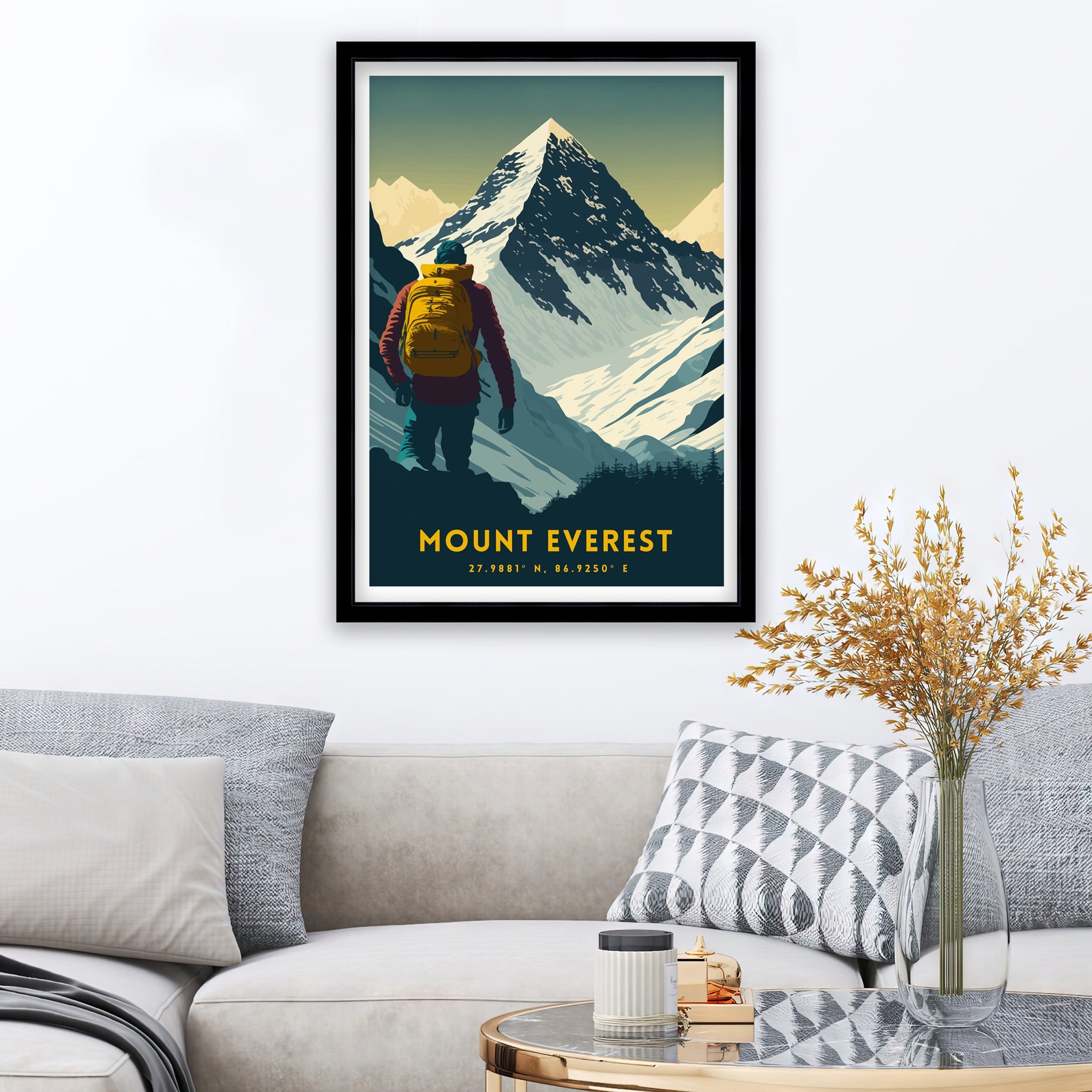 Mount Everest Travel Poster | Adventure Wall Art
