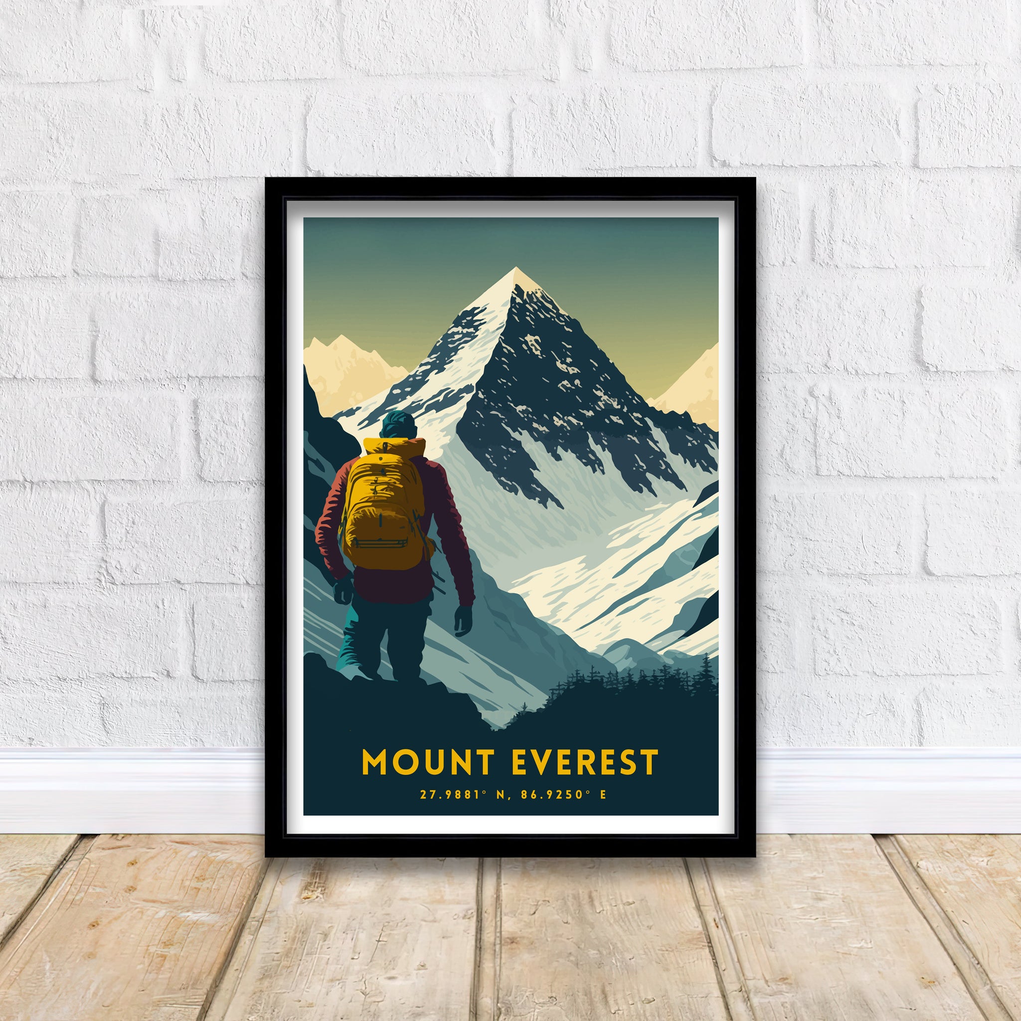 Mount Everest Travel Poster | Adventure Wall Art