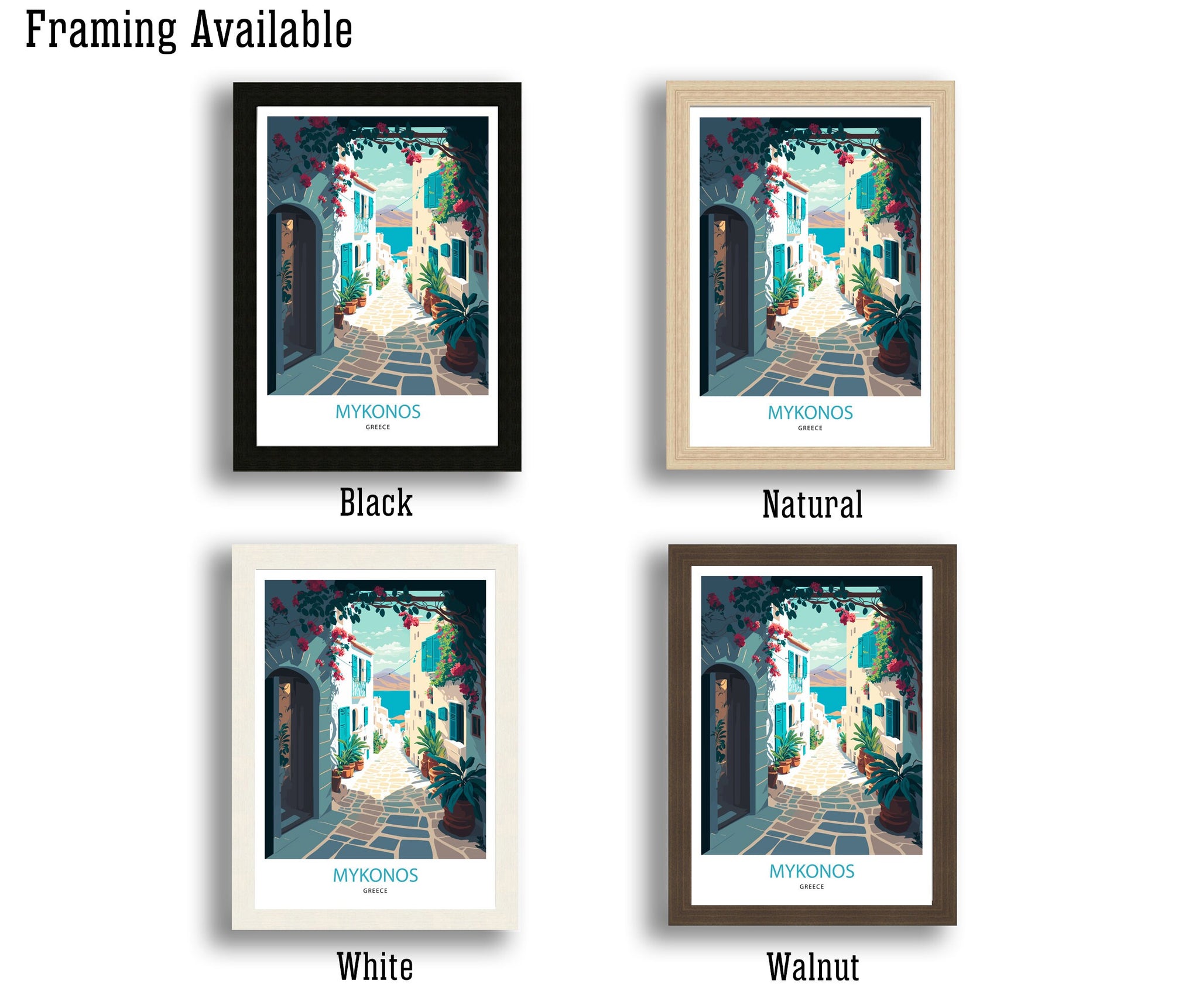 Mykonos Greece Art Print | Glossy Travel Poster