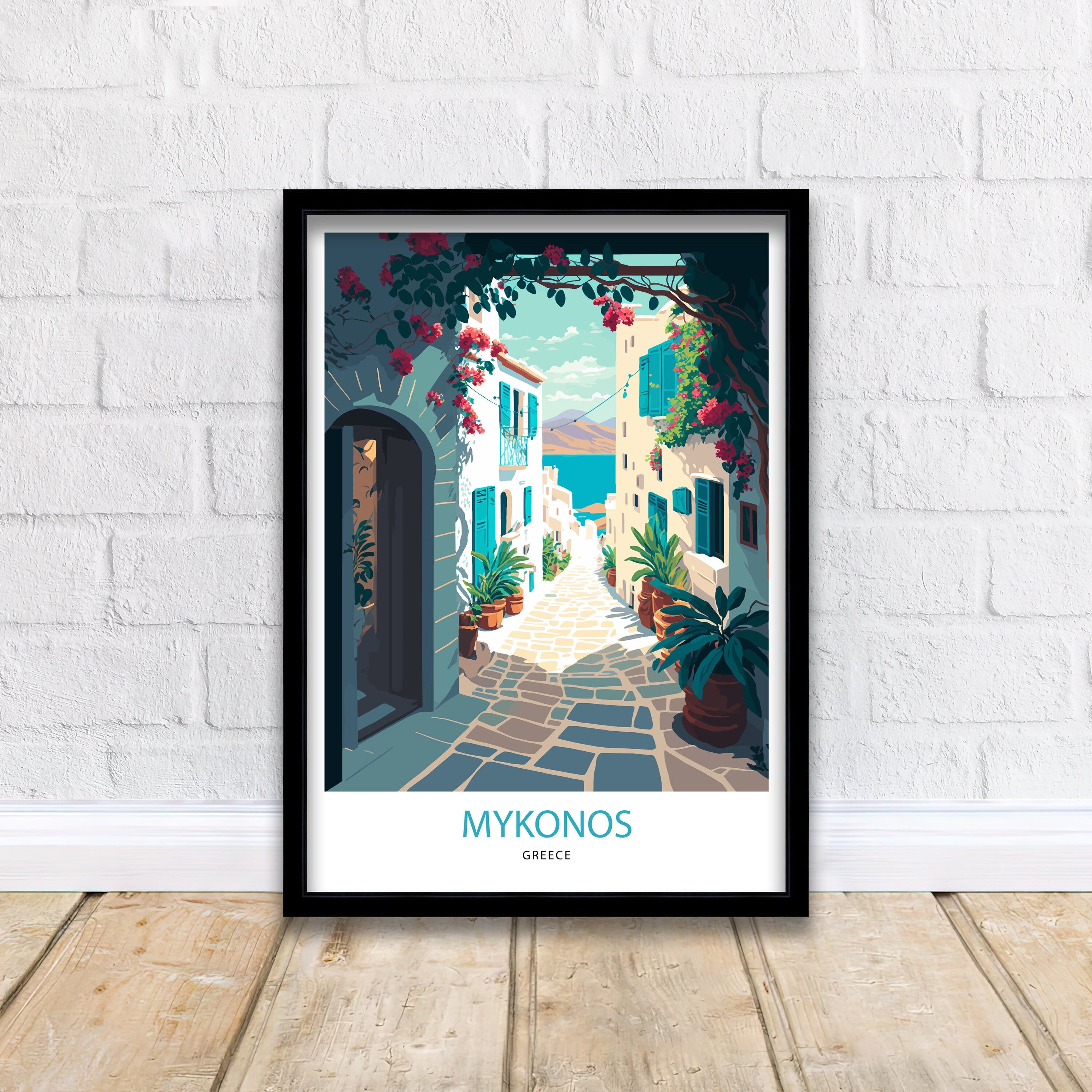 Mykonos Greece Art Print | Glossy Travel Poster