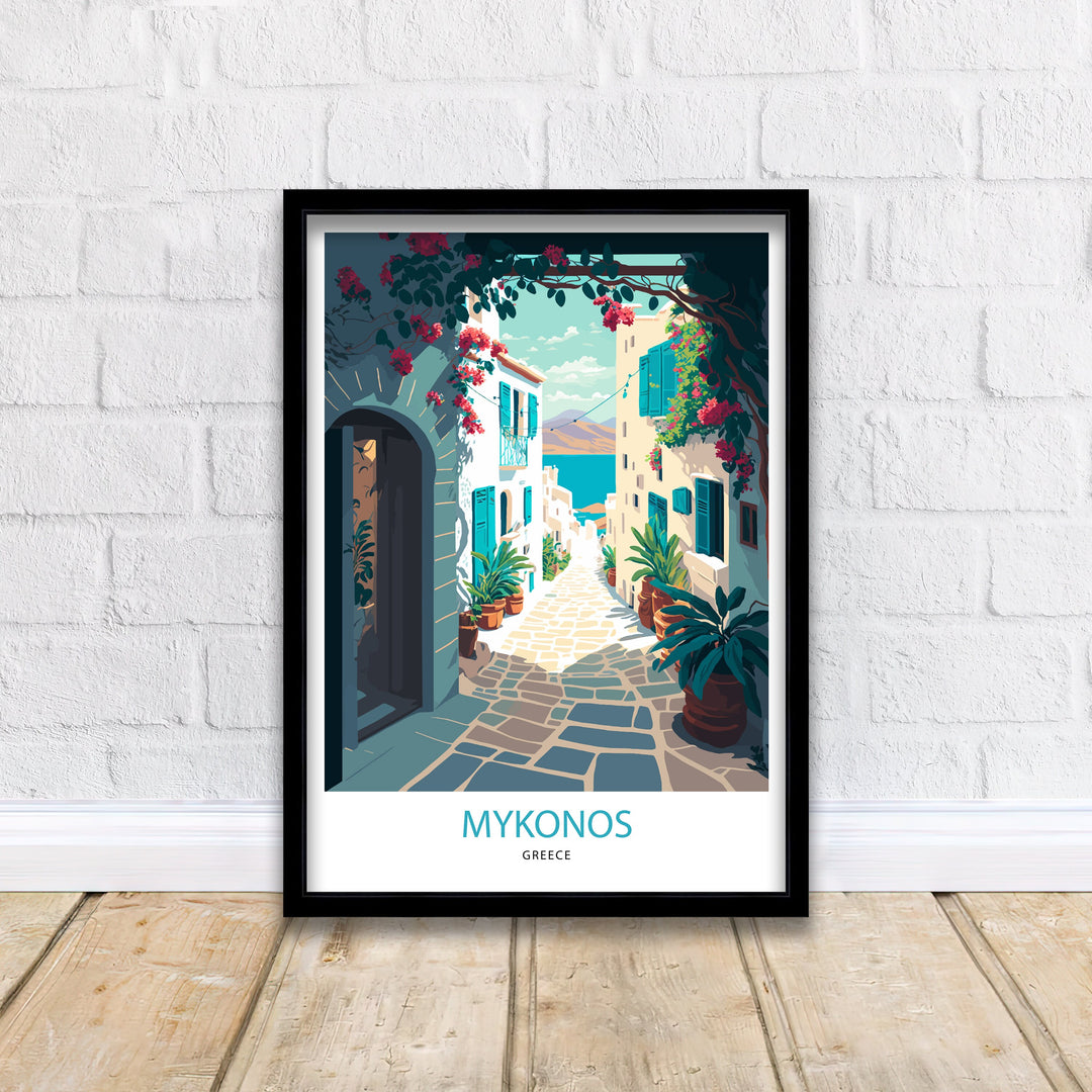 Mykonos Travel Poster