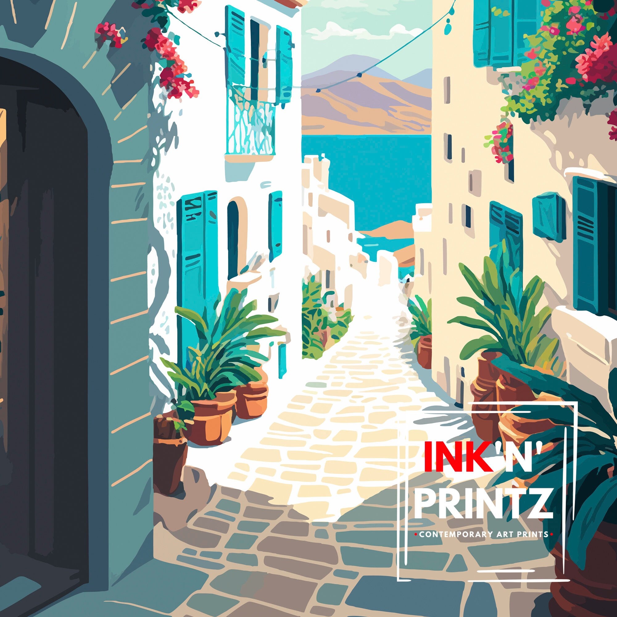 Mykonos Greece Art Print | Glossy Travel Poster