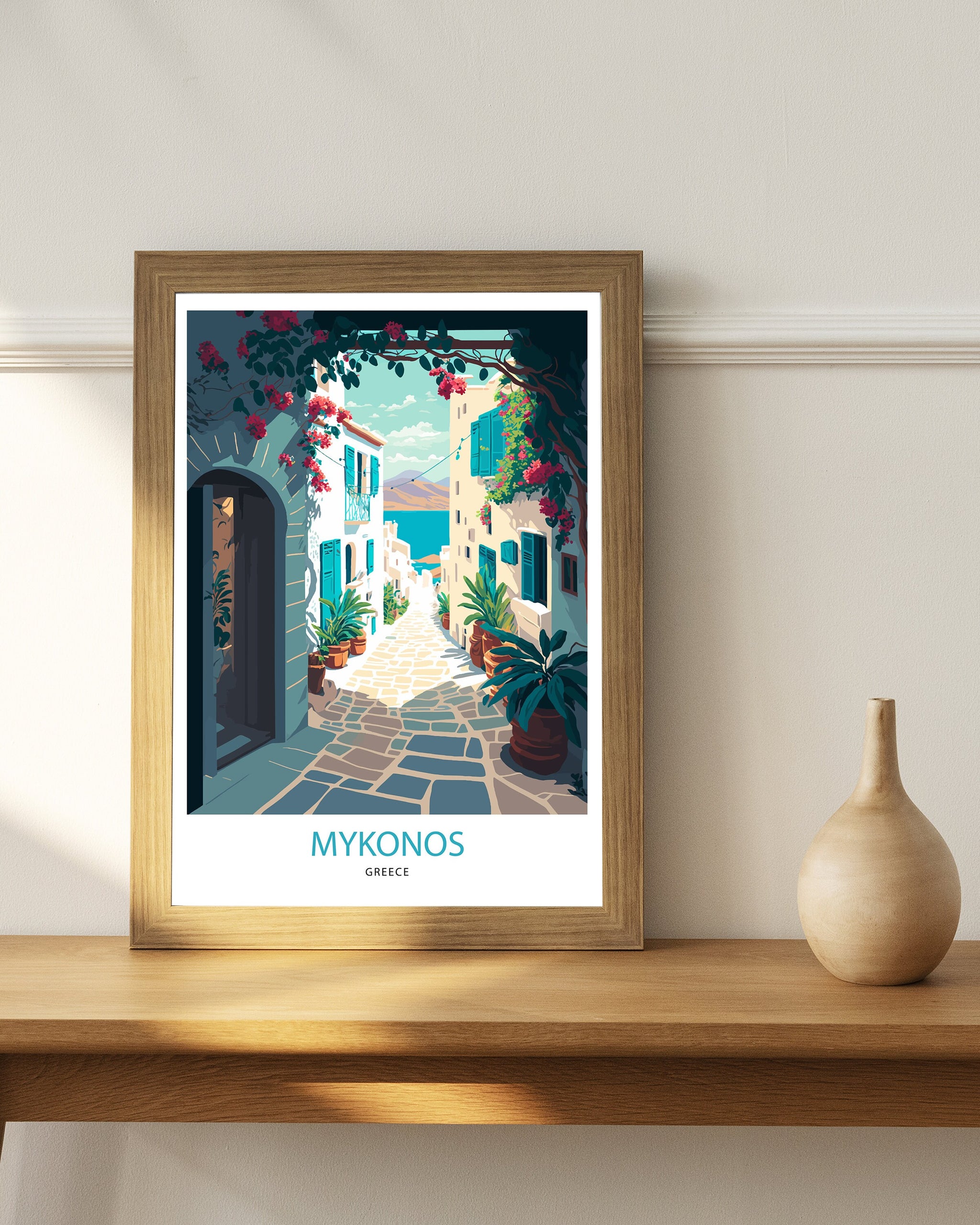 Mykonos Greece Art Print | Glossy Travel Poster