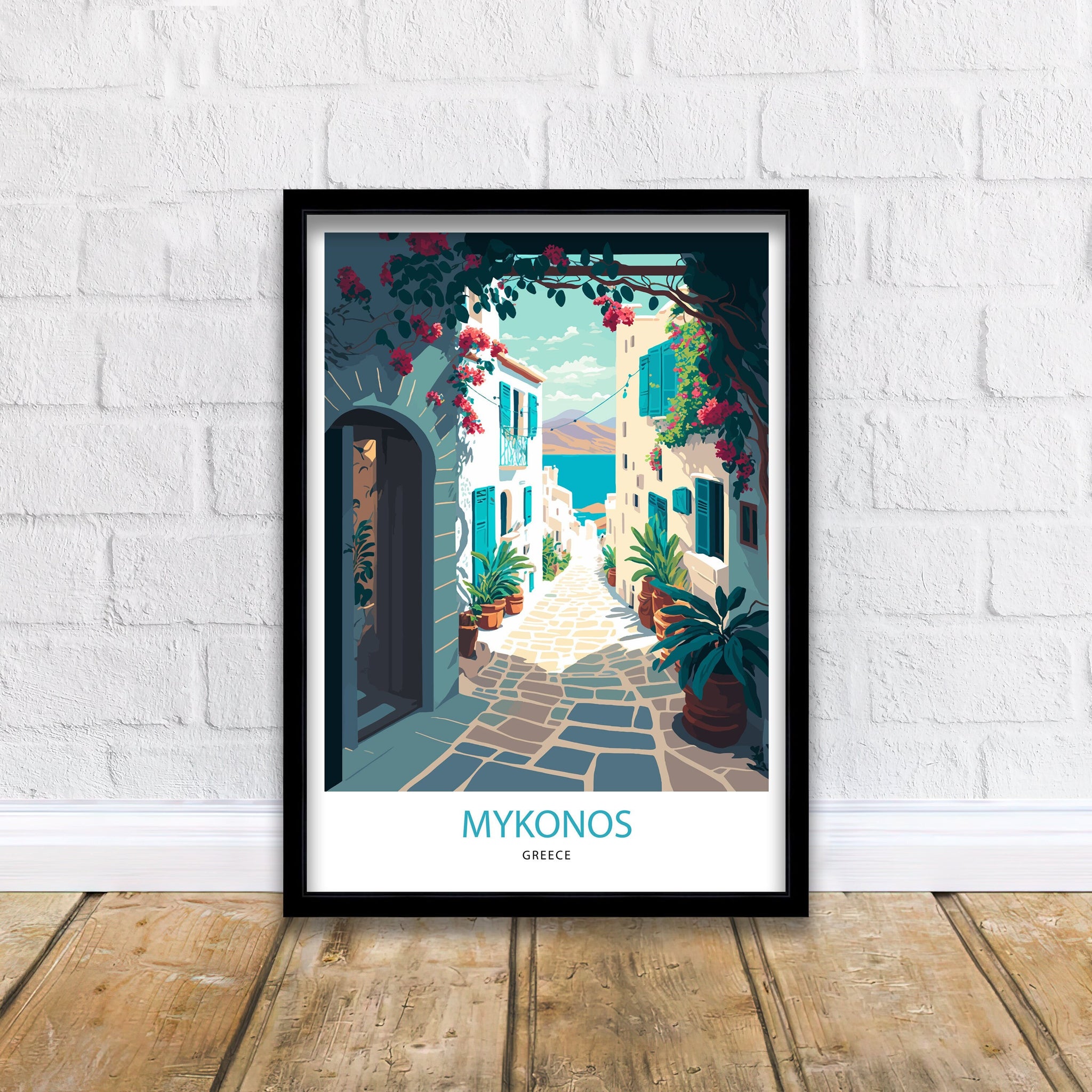 Mykonos Greece Art Print | Glossy Travel Poster