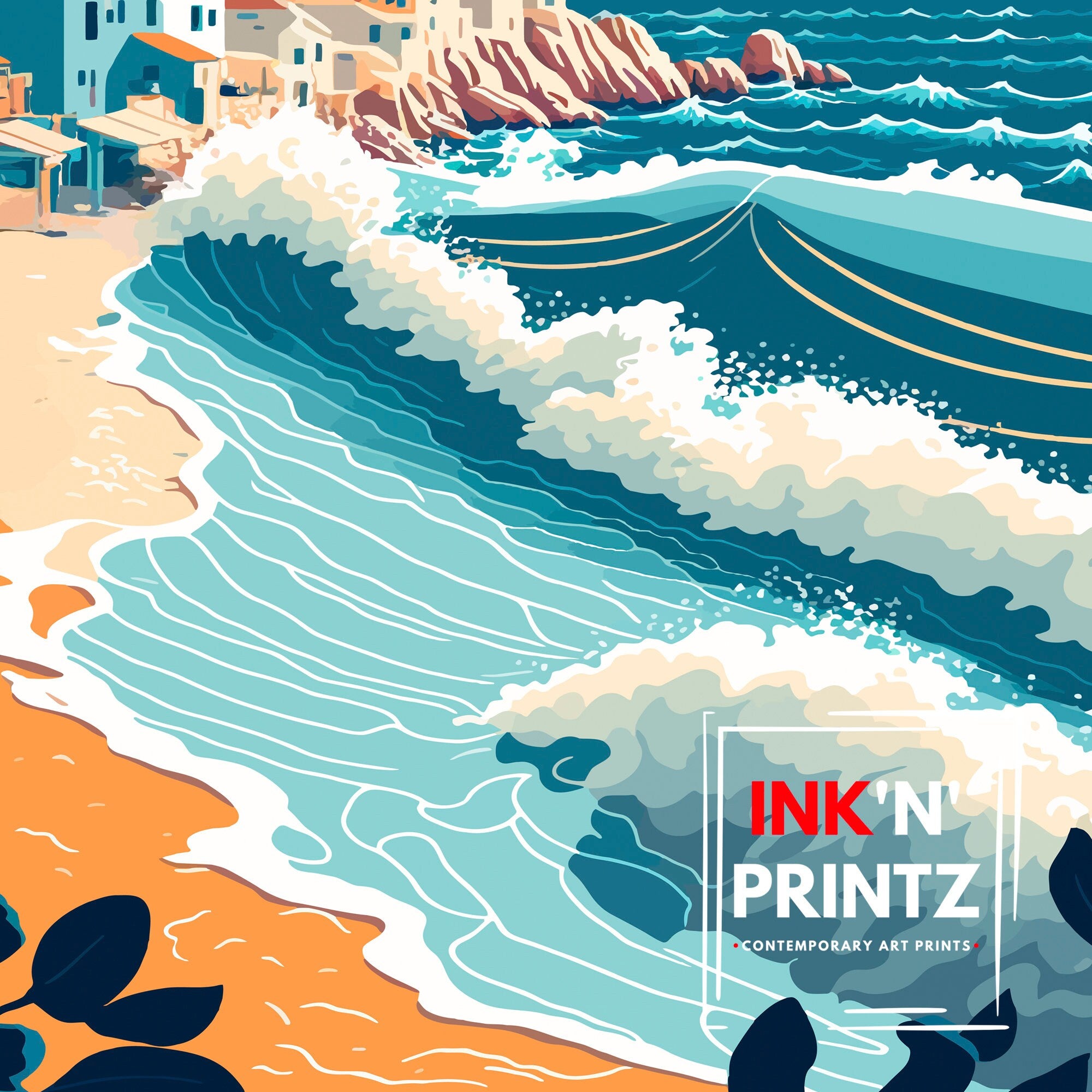 Athens Greece Travel Poster | Beach, Coastal Art Print
