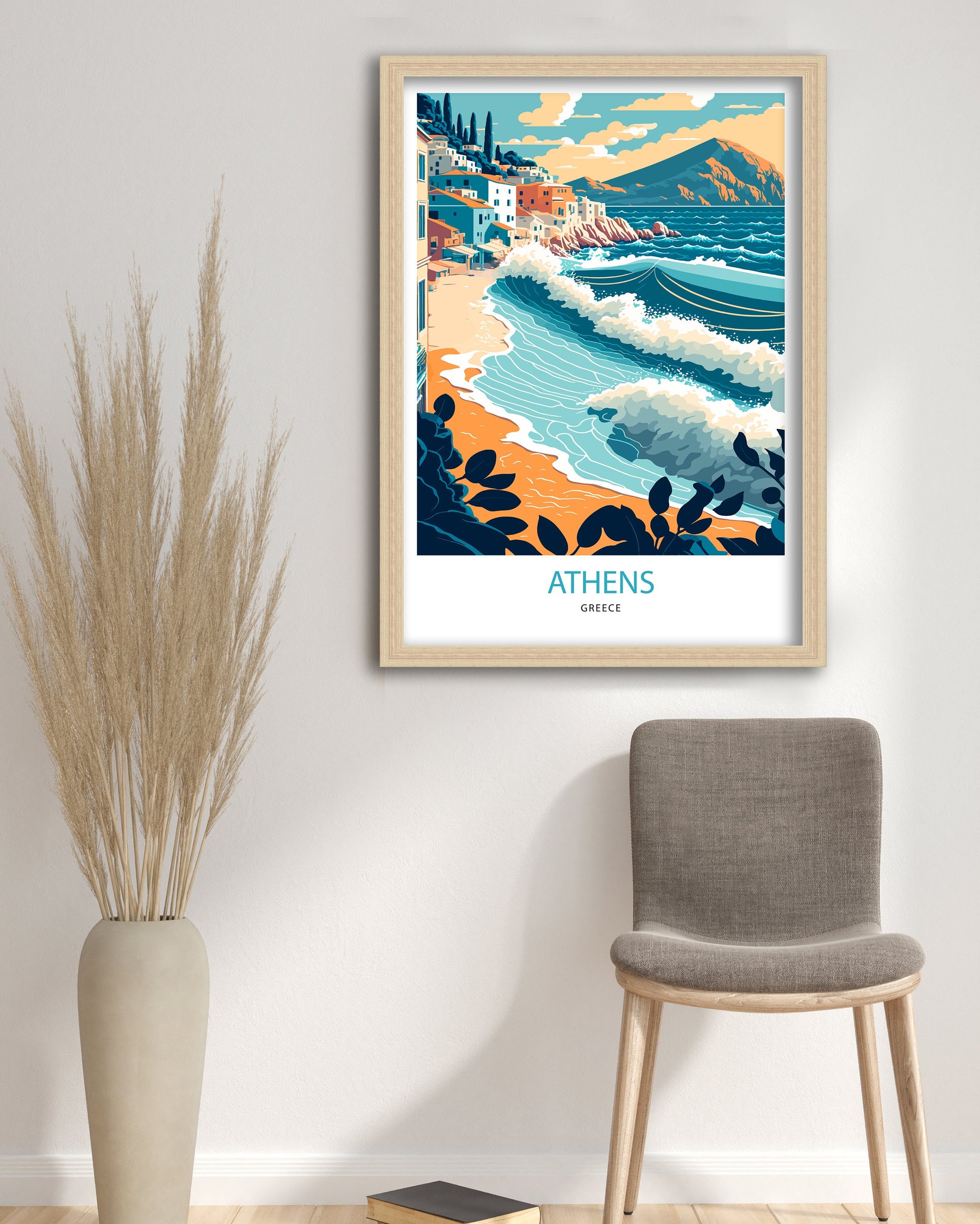 Athens Greece Travel Poster | Beach, Coastal Art Print