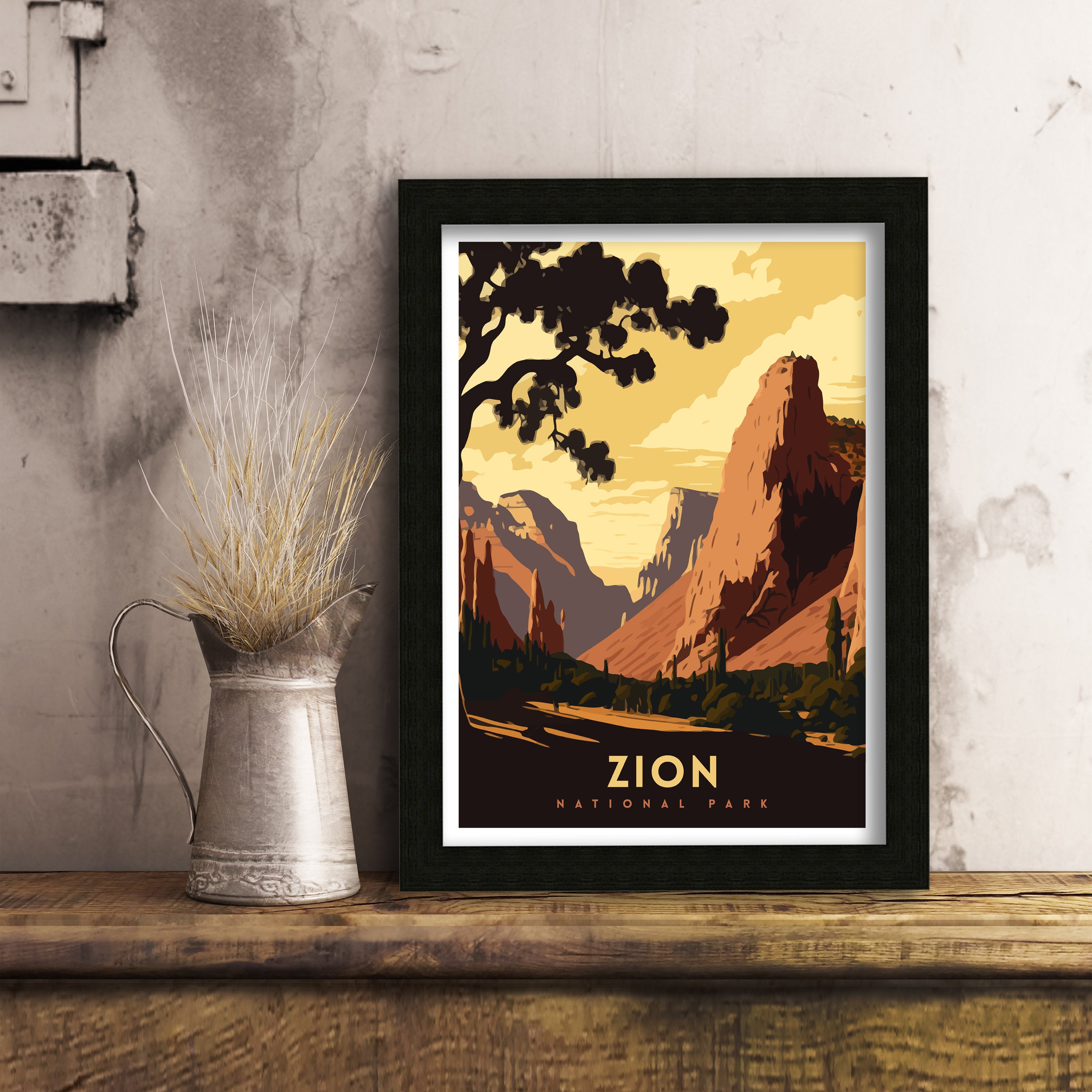 Zion National Park Art Print | Adventure Travel Poster
