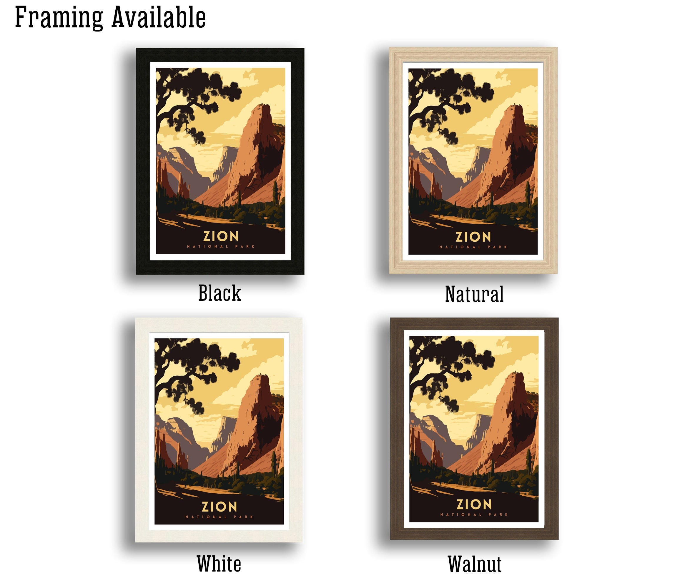 Zion National Park Art Print | Adventure Travel Poster