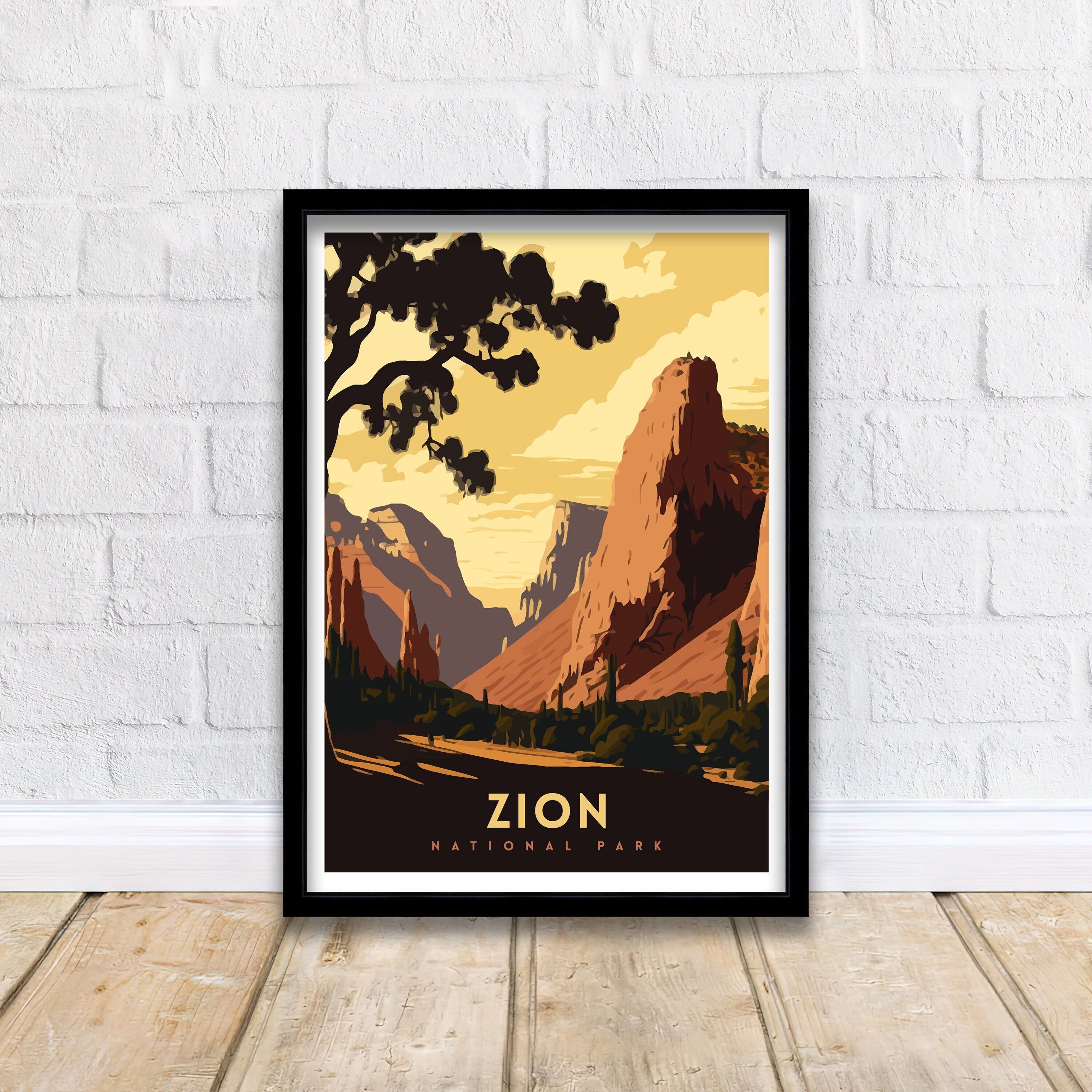Zion National Park Art Print | Adventure Travel Poster